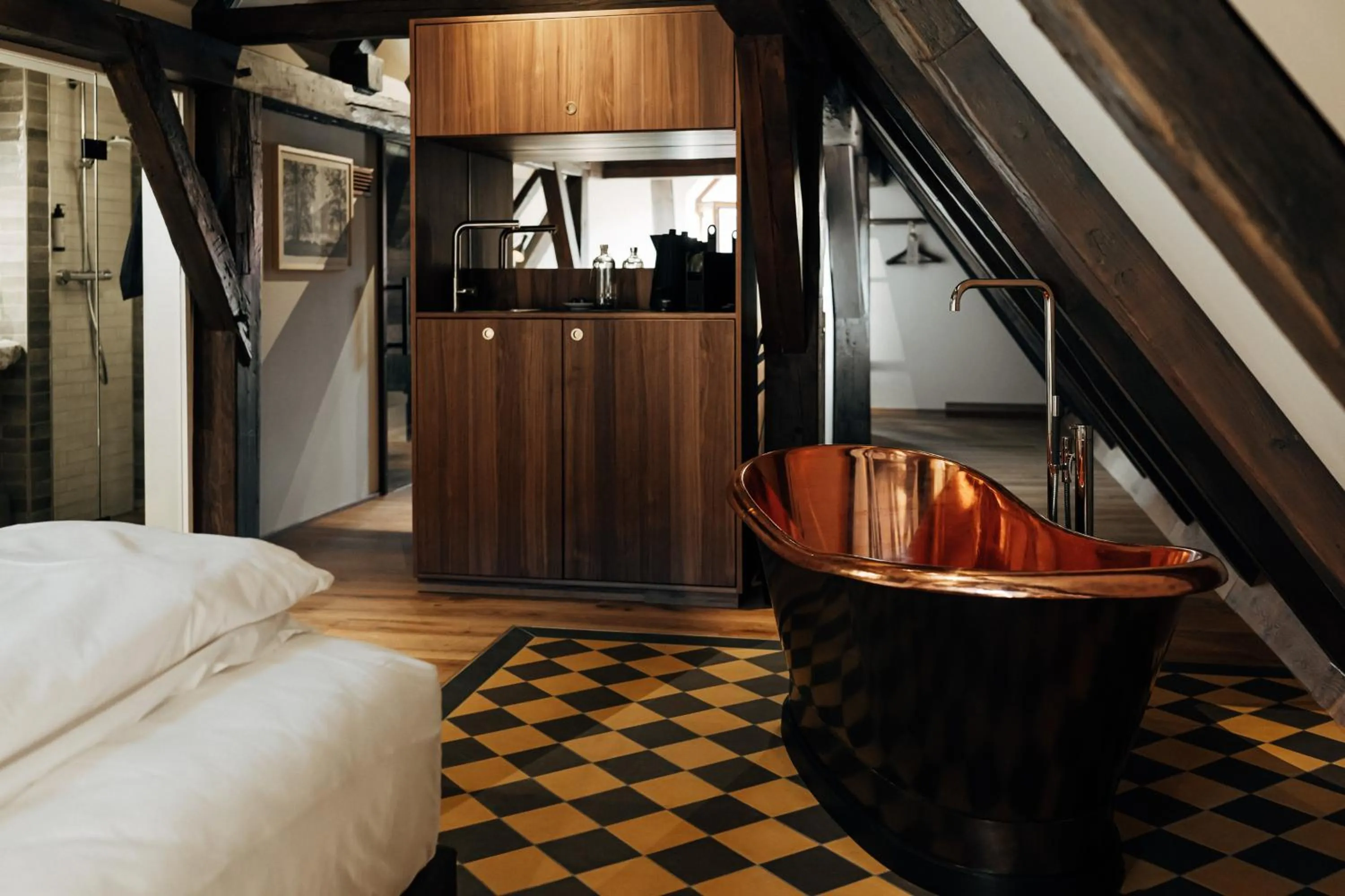 Photo of the whole room, Bed in Bootshaus Amberg