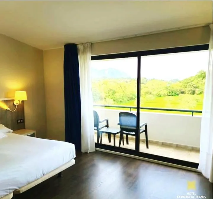 Balcony/Terrace, Bed in Hotel La Palma de Llanes