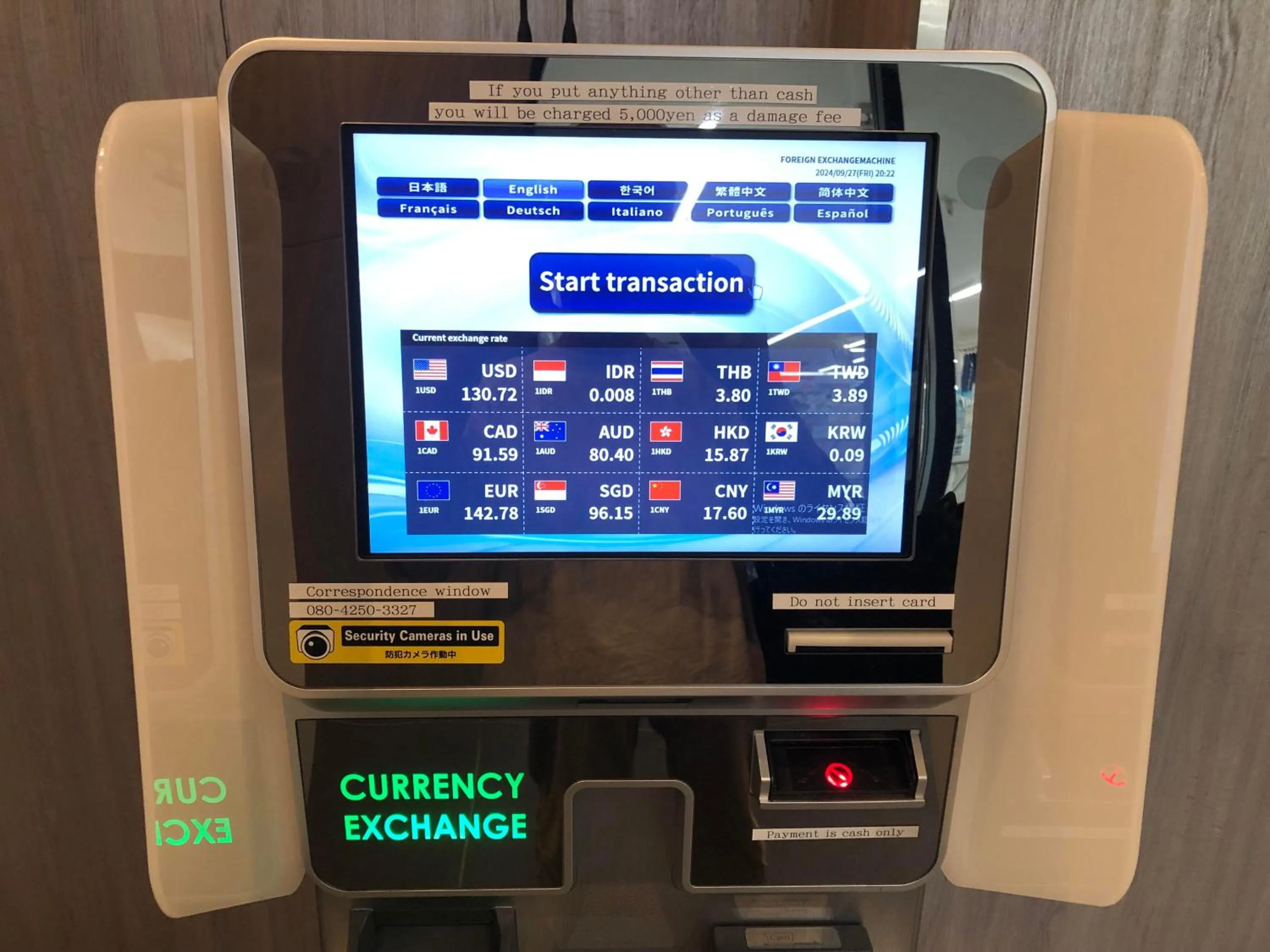 currency exchange in OMO Kansai Airport by Hoshino Resorts