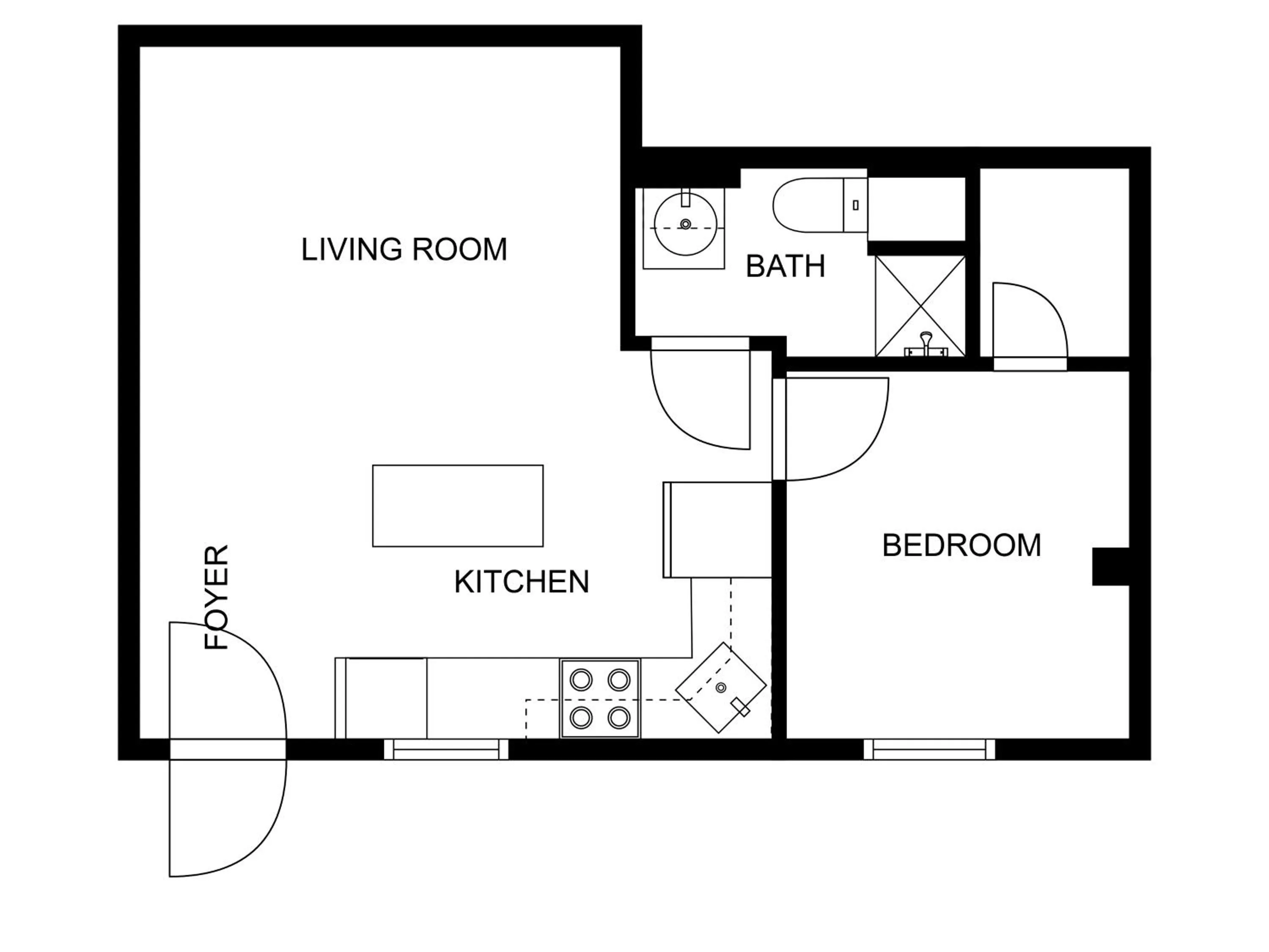 Floor plan in East Passyunk Trendy Apartment