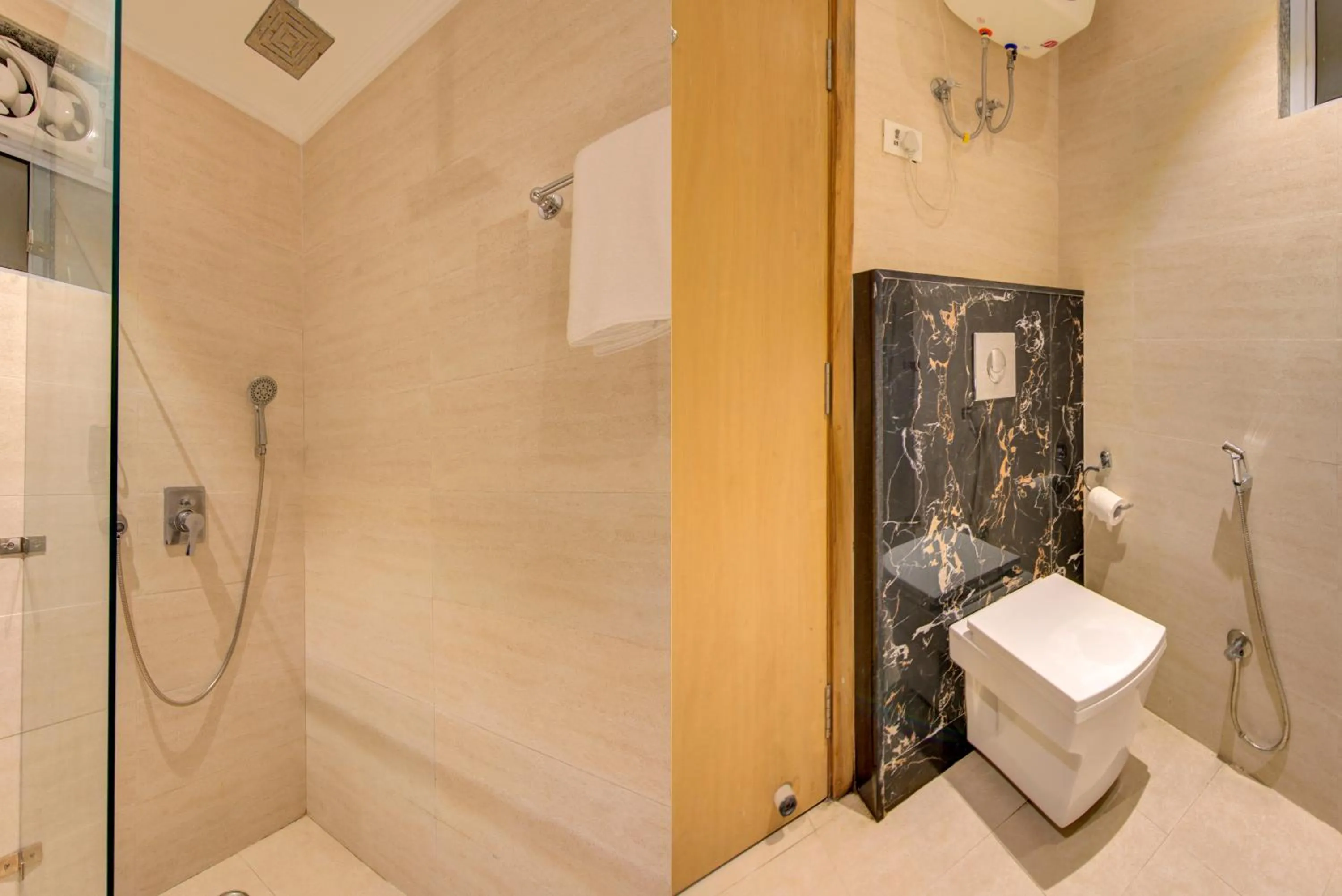 Shower in The Elevate Hotel Near Delhi Airport With- Free Airport PICKUP