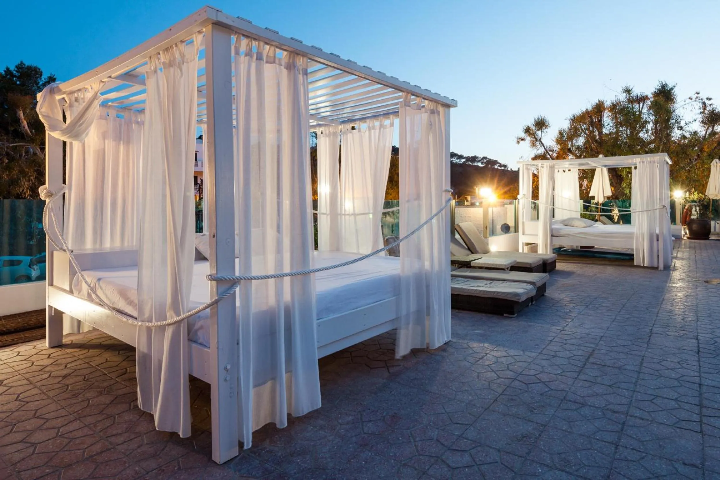 Swimming pool, Bed in Aparthotel Puerto Cala Vadella