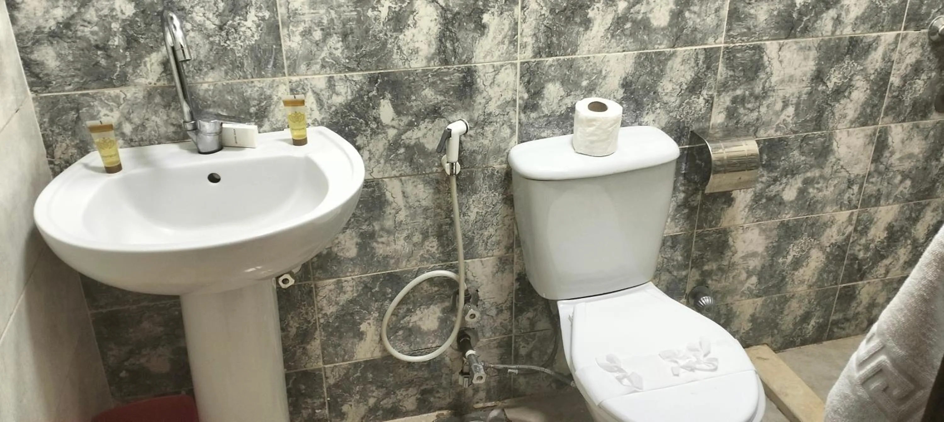 Bathroom in Zeina pyramids view