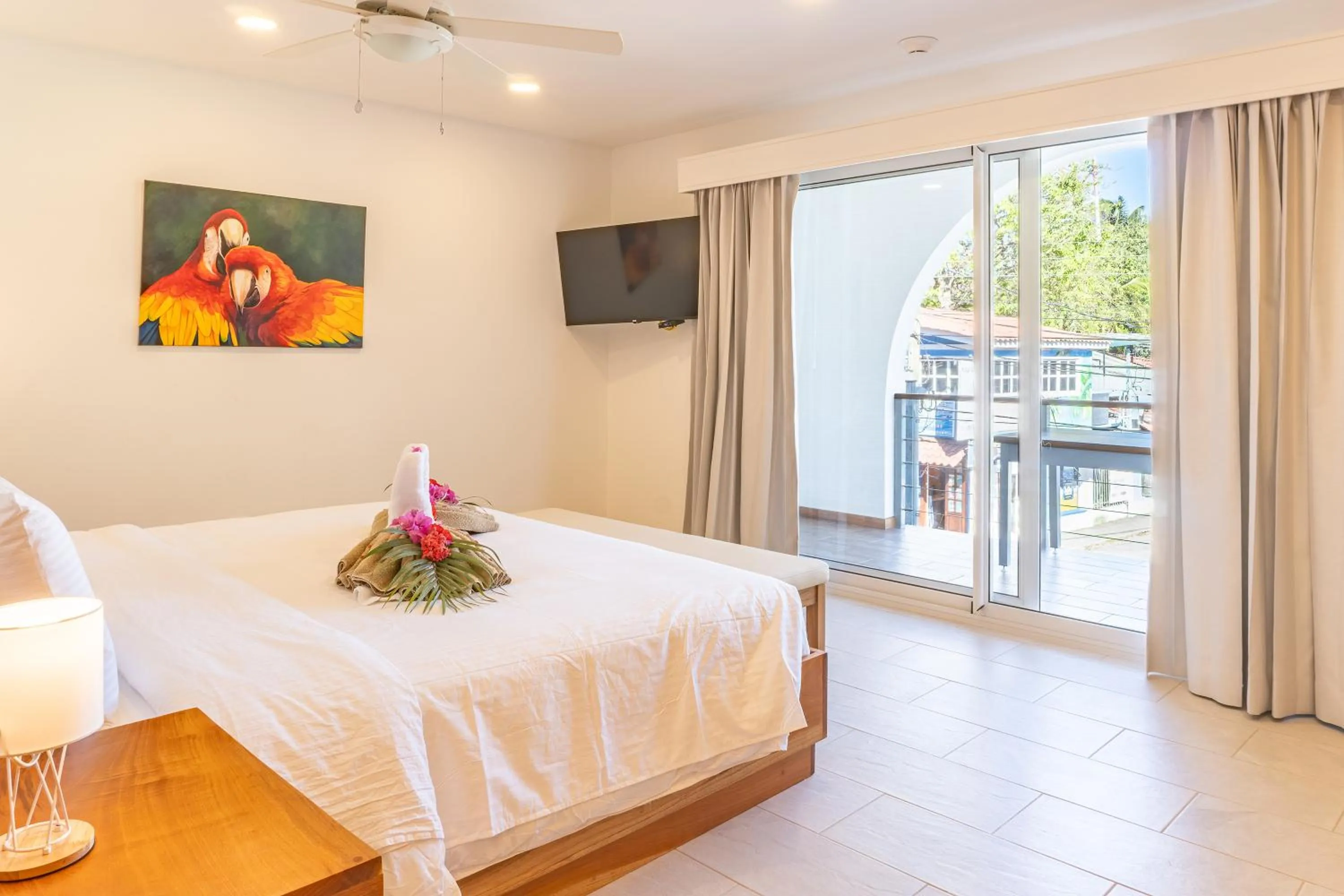 Balcony/Terrace, Bed in Residencias Samara