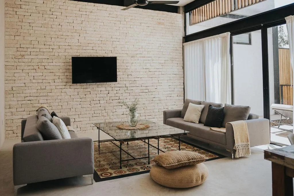 Living room in Lumina at Mudra Tulum