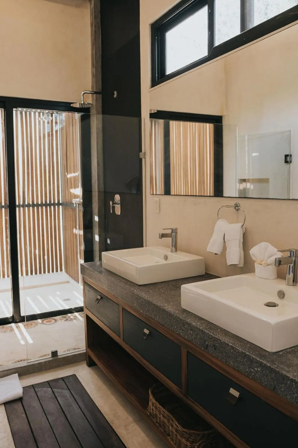 Shower, Bed in Lumina at Mudra Tulum
