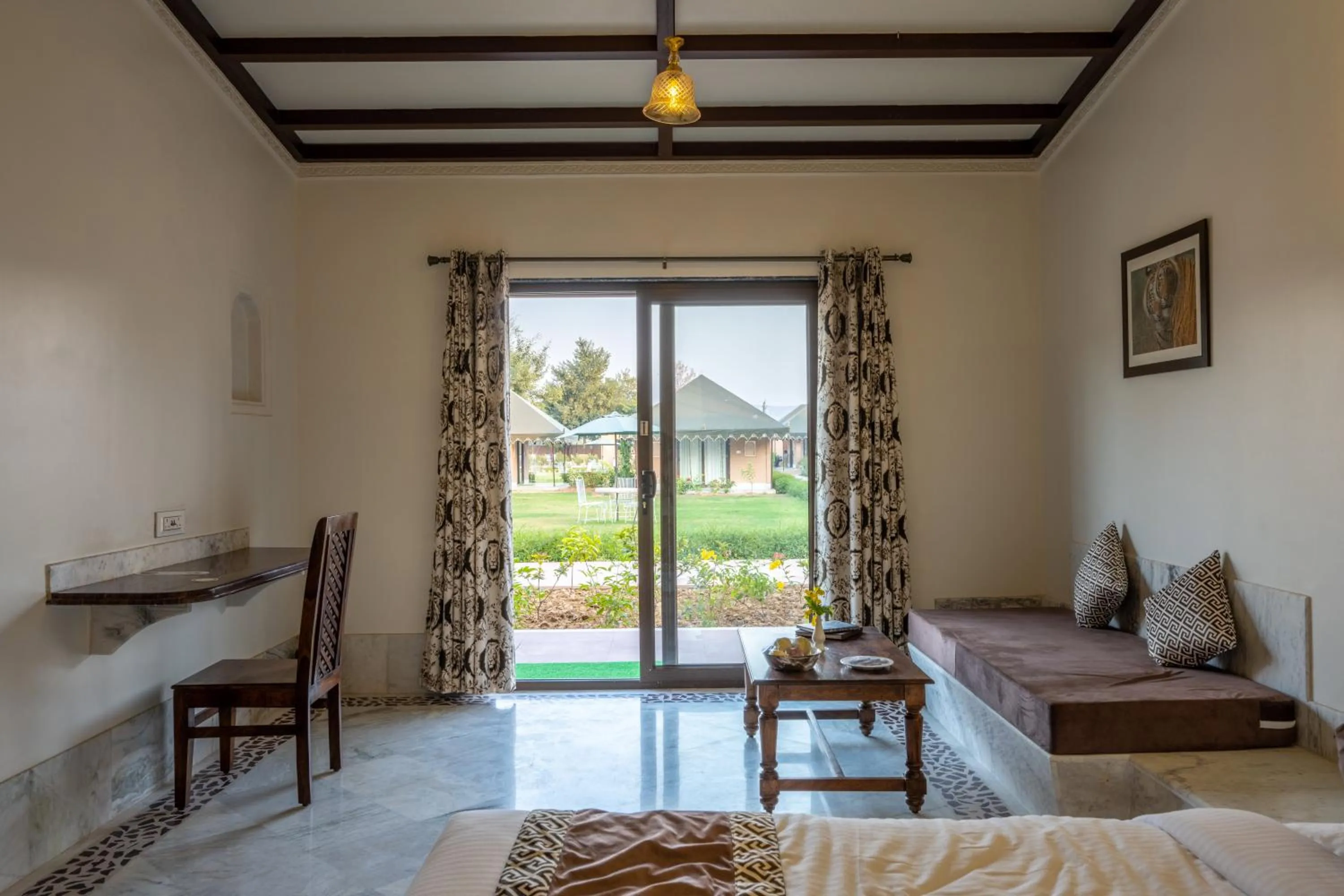 View (from property/room), Bed in Aangan Resort Ranthambhore - A Private Pool Villa