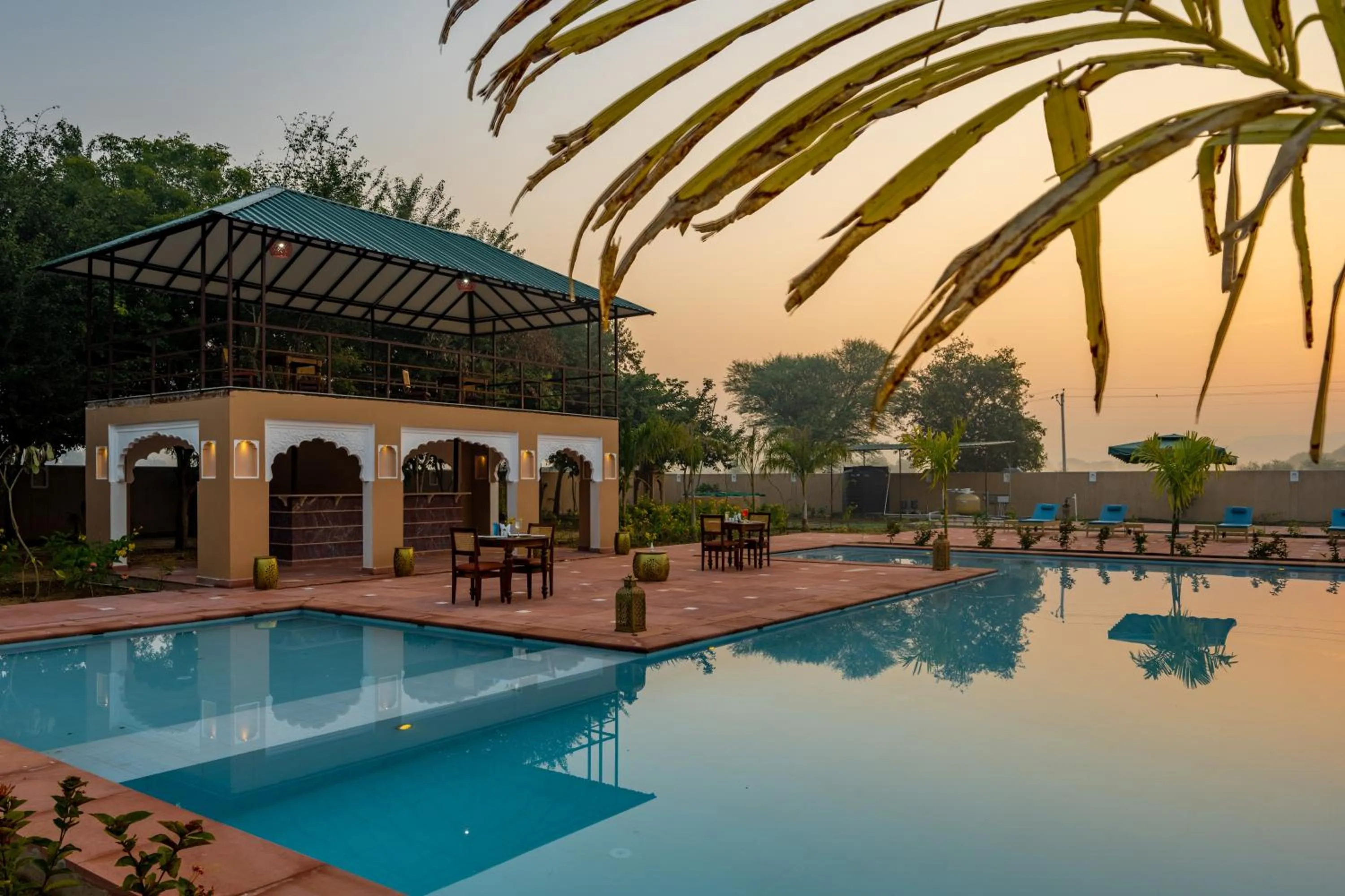 Sunrise in Aangan Resort Ranthambhore - A Private Pool Villa