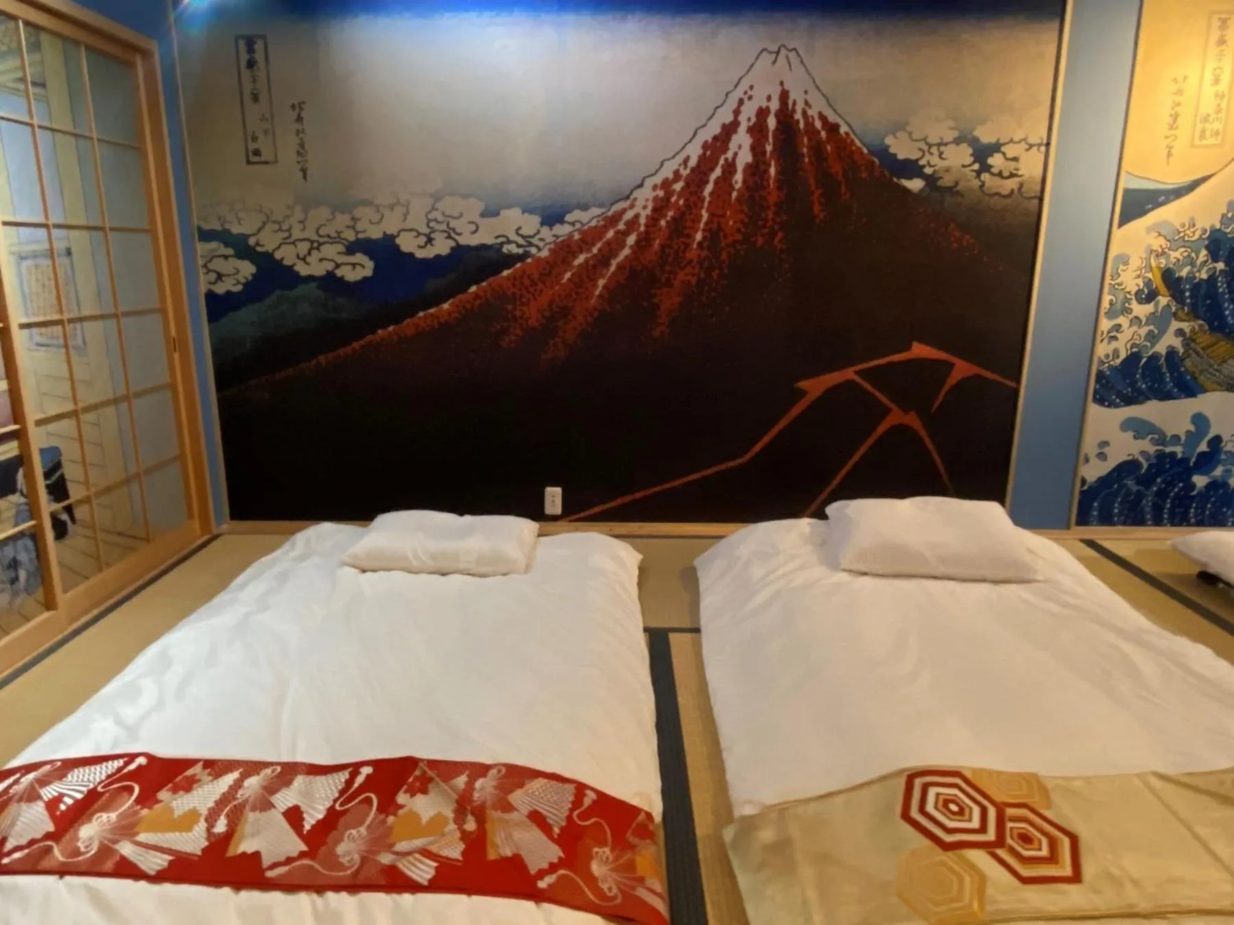 Bed in Osaka Ukiyoe Ryokan