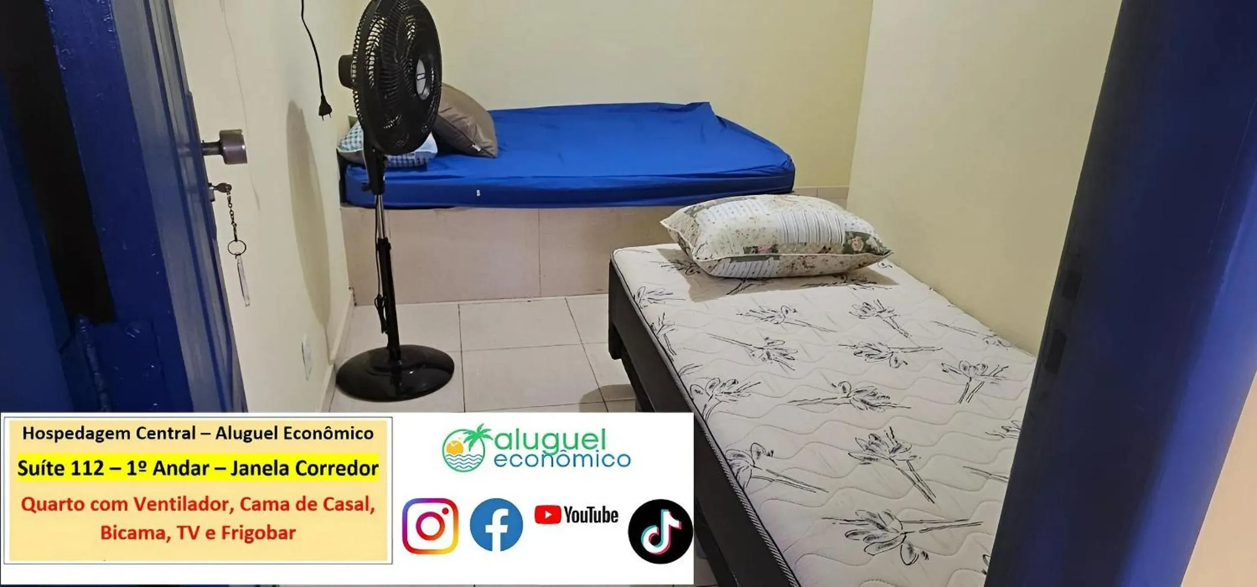 Bedroom, Bed in Cabo Frio - Hospedagem Central - Aluguel Econômico
