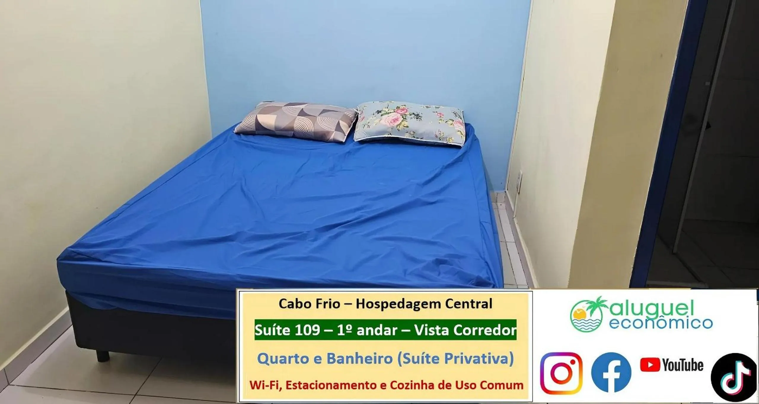 Bedroom, Bed in Cabo Frio - Hospedagem Central - Aluguel Econômico