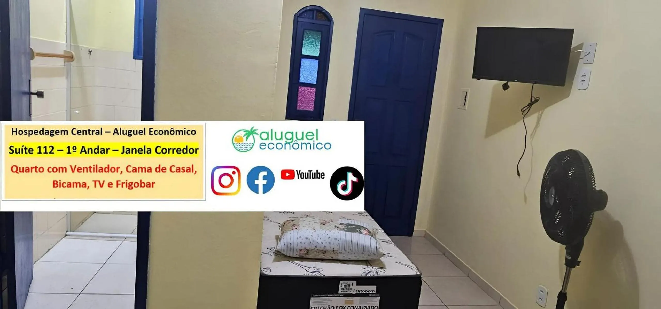 Bedroom in Cabo Frio - Hospedagem Central - Aluguel Econômico