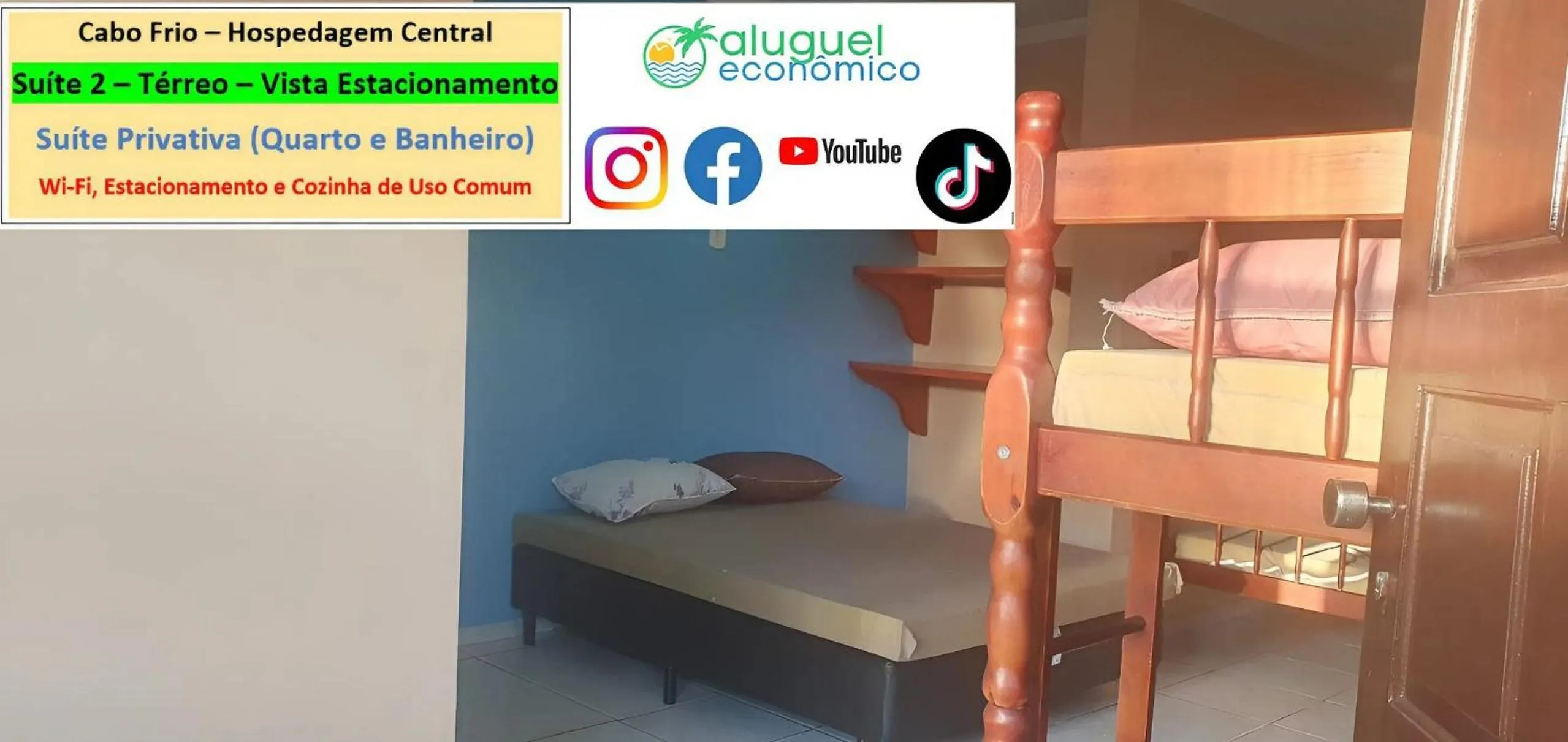 Bedroom, Bed in Cabo Frio - Hospedagem Central - Aluguel Econômico