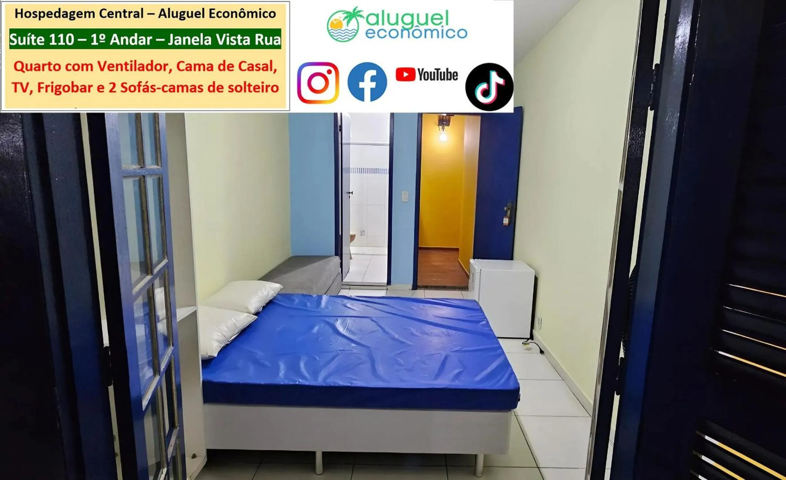 Bedroom, Bed in Cabo Frio - Hospedagem Central - Aluguel Econômico
