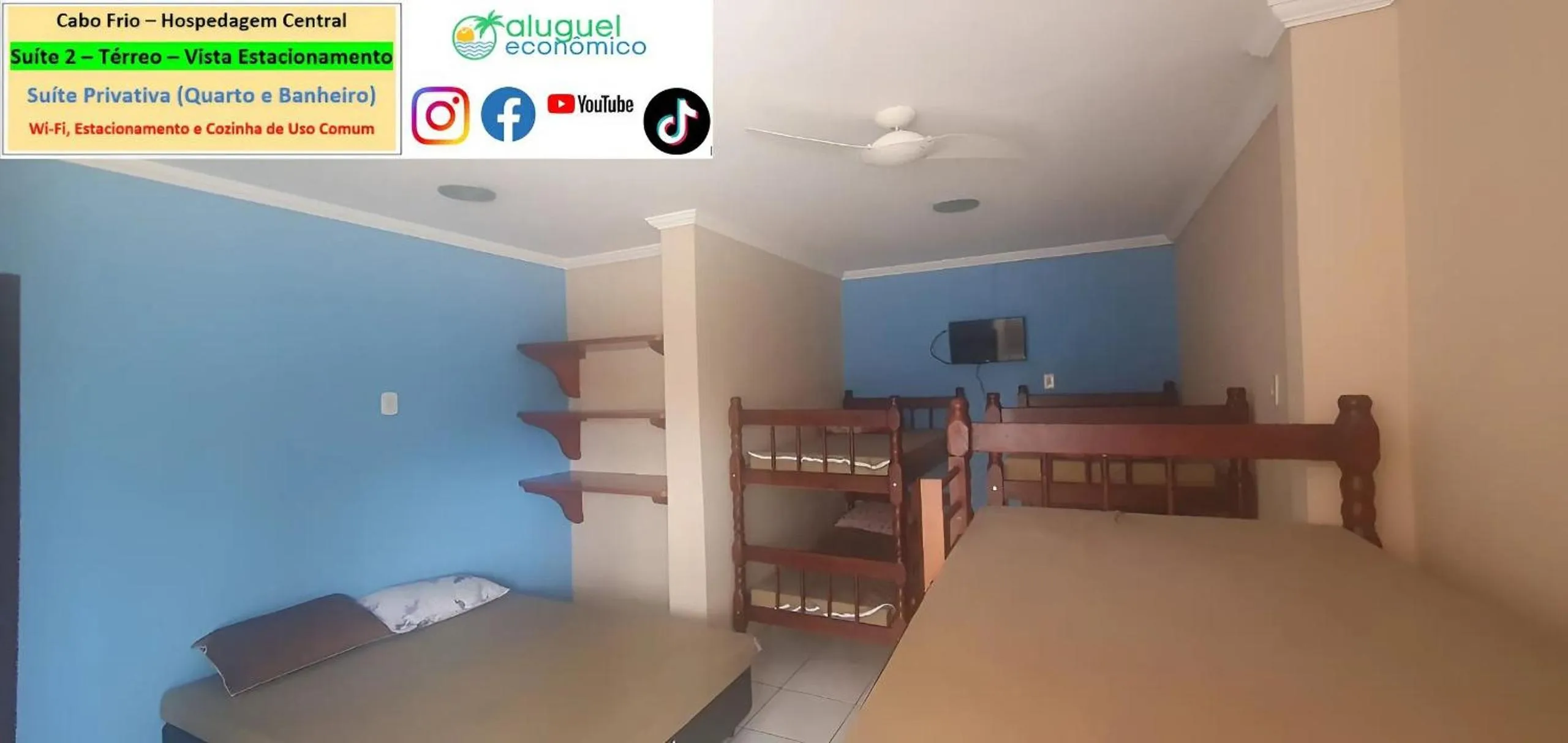 Bedroom, Bed in Cabo Frio - Hospedagem Central - Aluguel Econômico