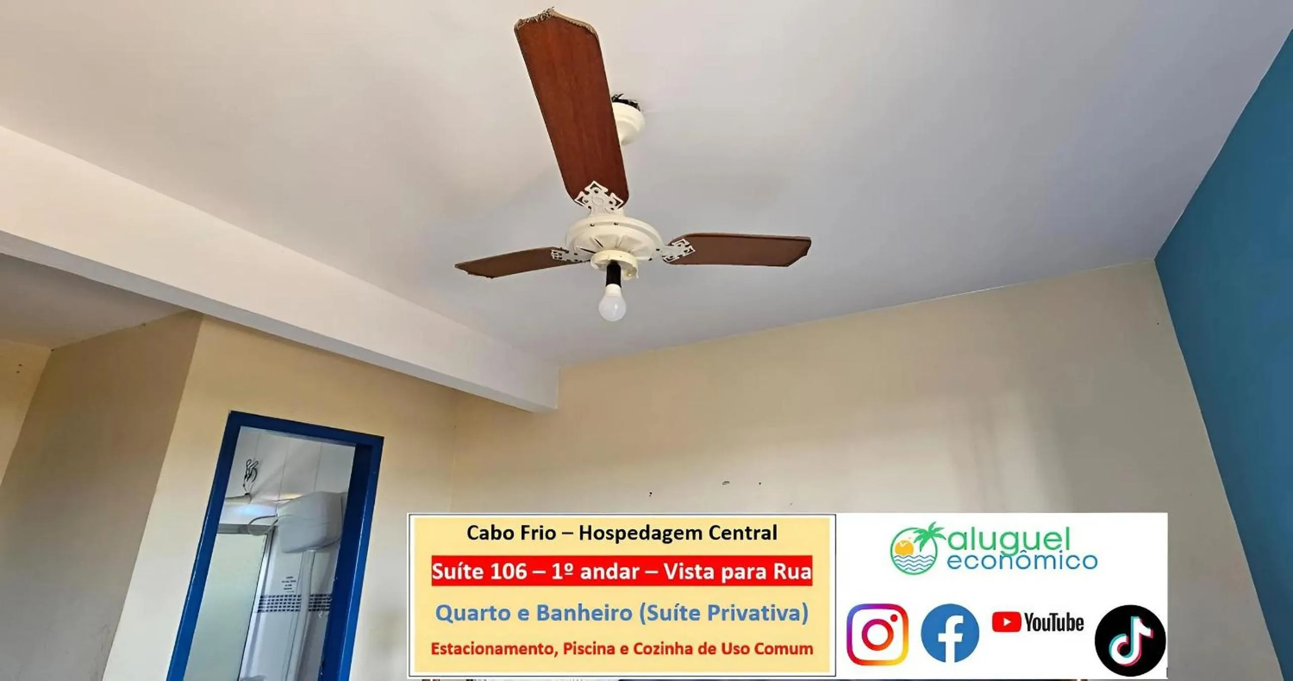 Bedroom in Cabo Frio - Hospedagem Central - Aluguel Econômico