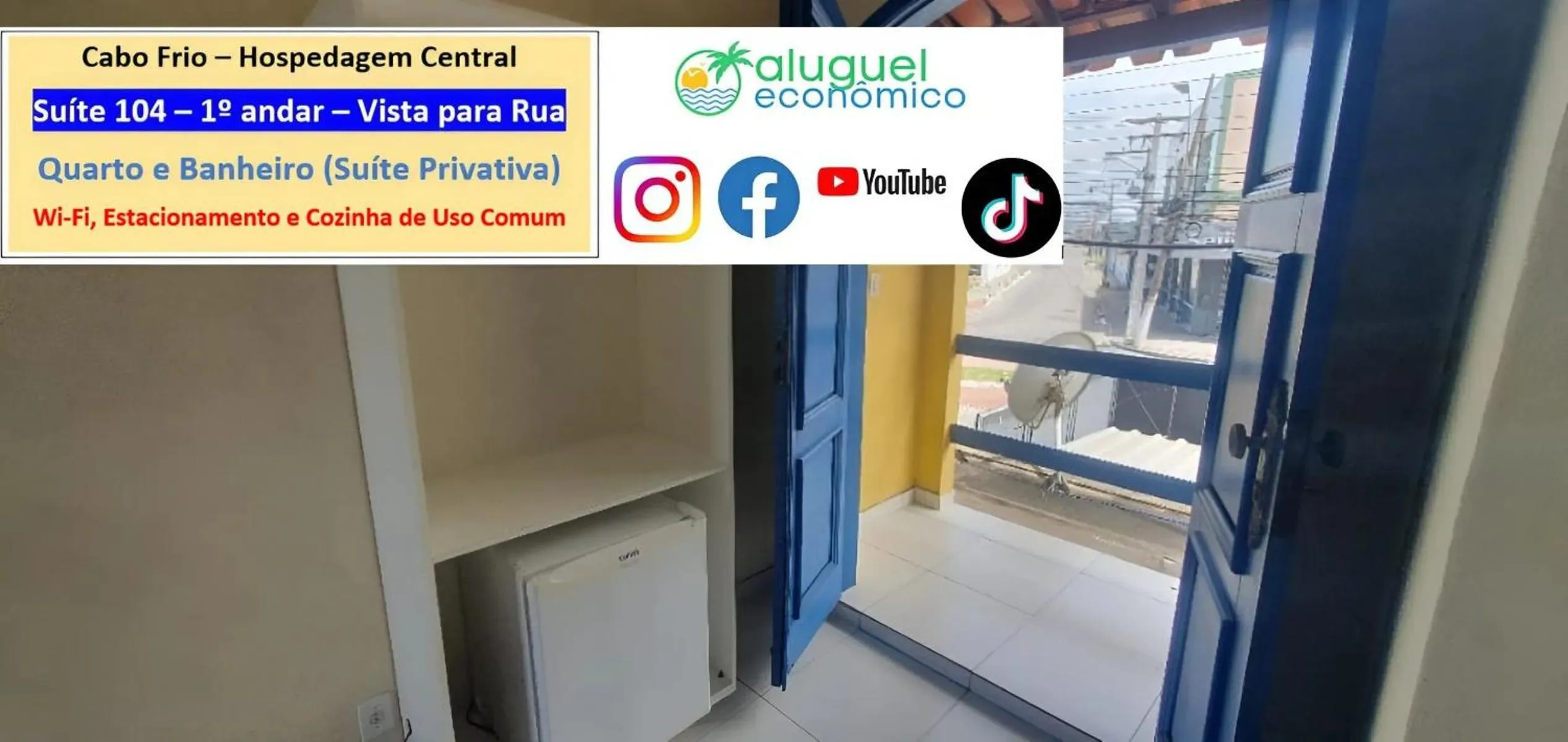 Bedroom in Cabo Frio - Hospedagem Central - Aluguel Econômico