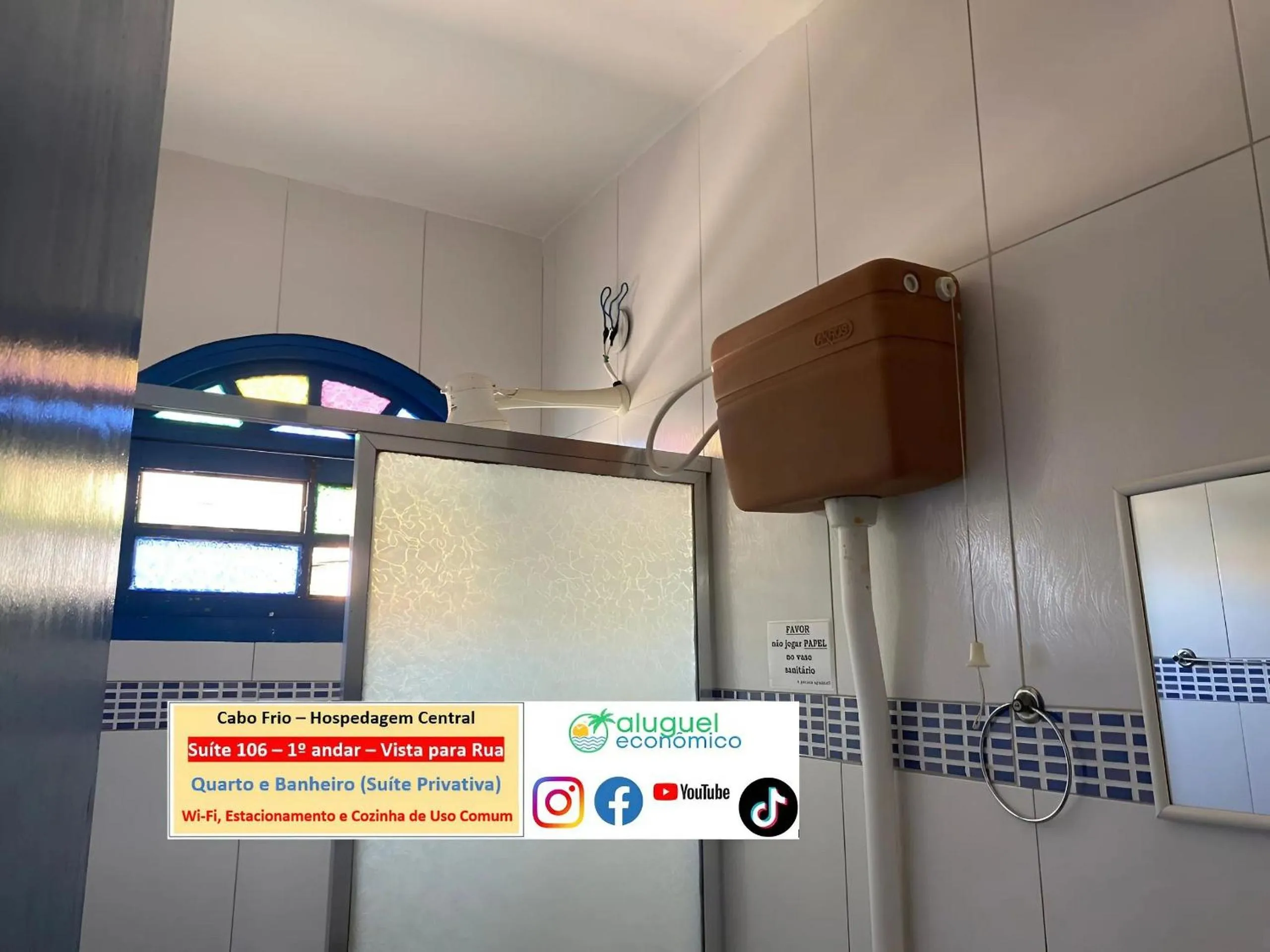 Toilet in Cabo Frio - Hospedagem Central - Aluguel Econômico