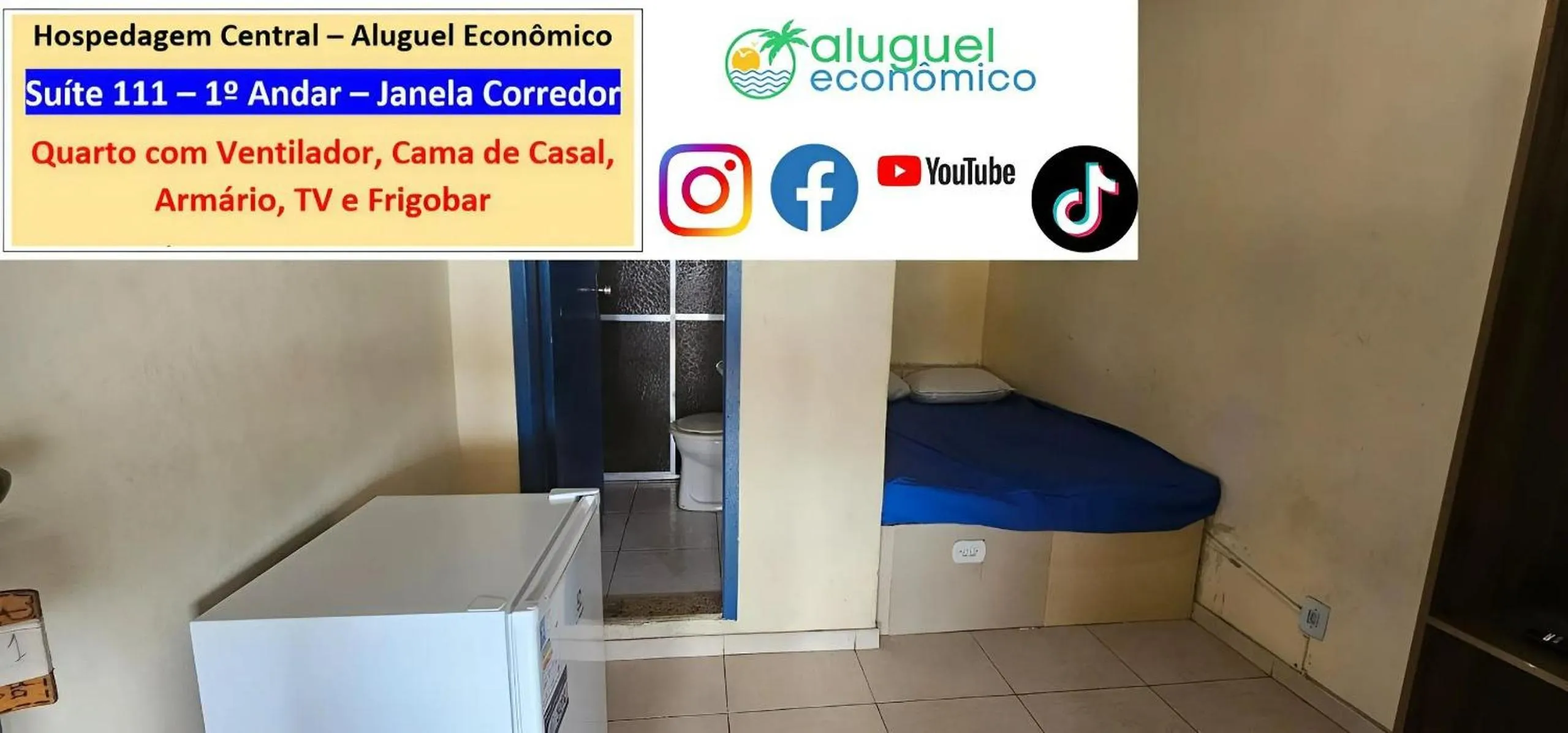 Bedroom in Cabo Frio - Hospedagem Central - Aluguel Econômico