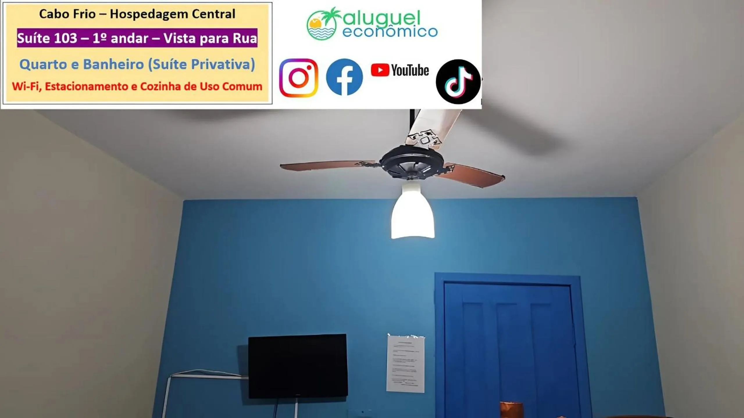 Bedroom in Cabo Frio - Hospedagem Central - Aluguel Econômico