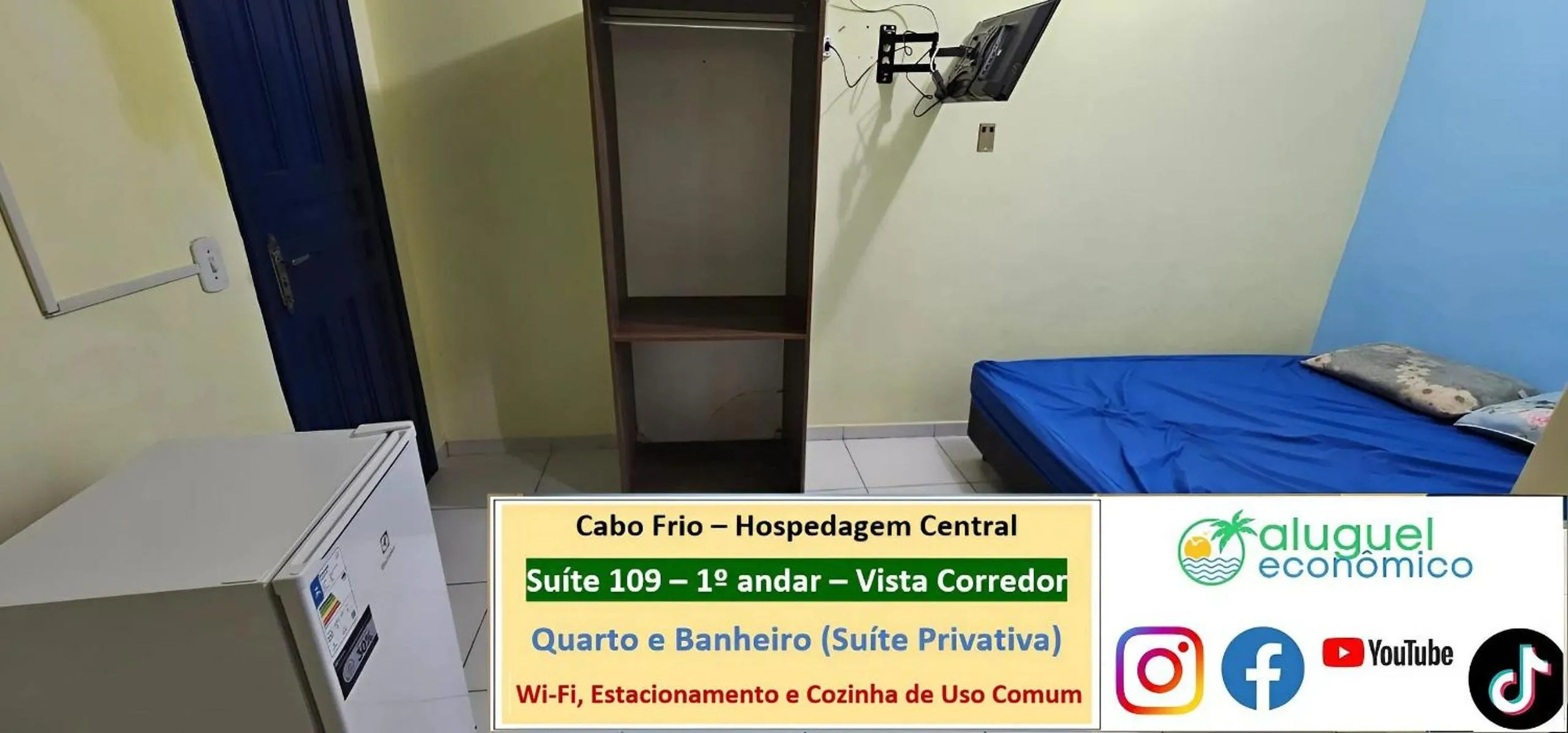 Bedroom, Bed in Cabo Frio - Hospedagem Central - Aluguel Econômico