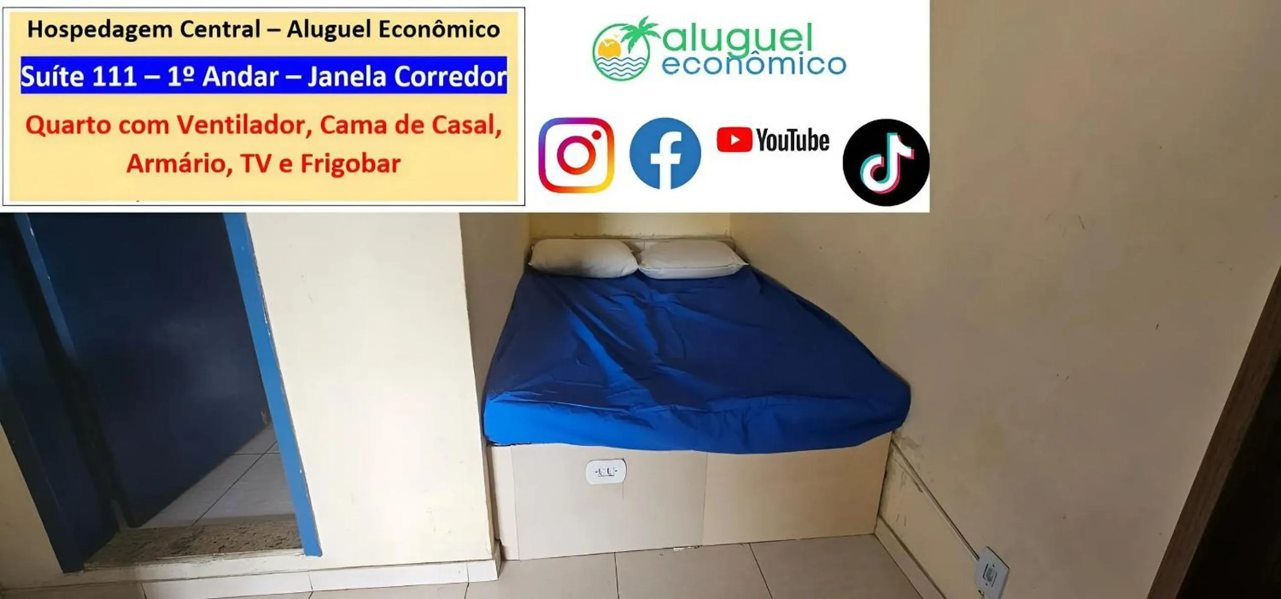 Bedroom in Cabo Frio - Hospedagem Central - Aluguel Econômico