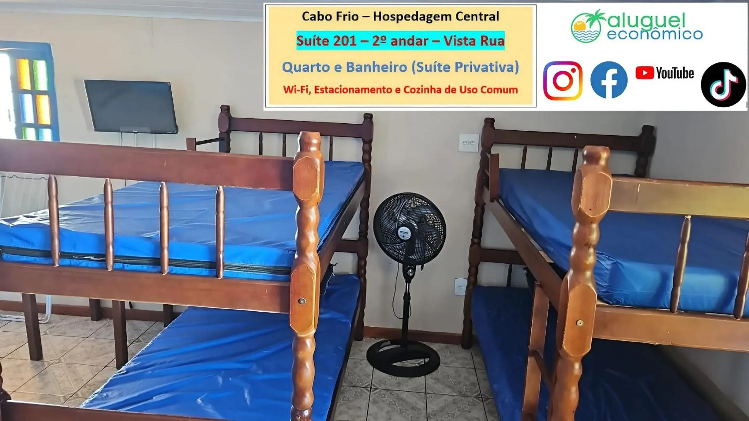 Bedroom, Bed in Cabo Frio - Hospedagem Central - Aluguel Econômico