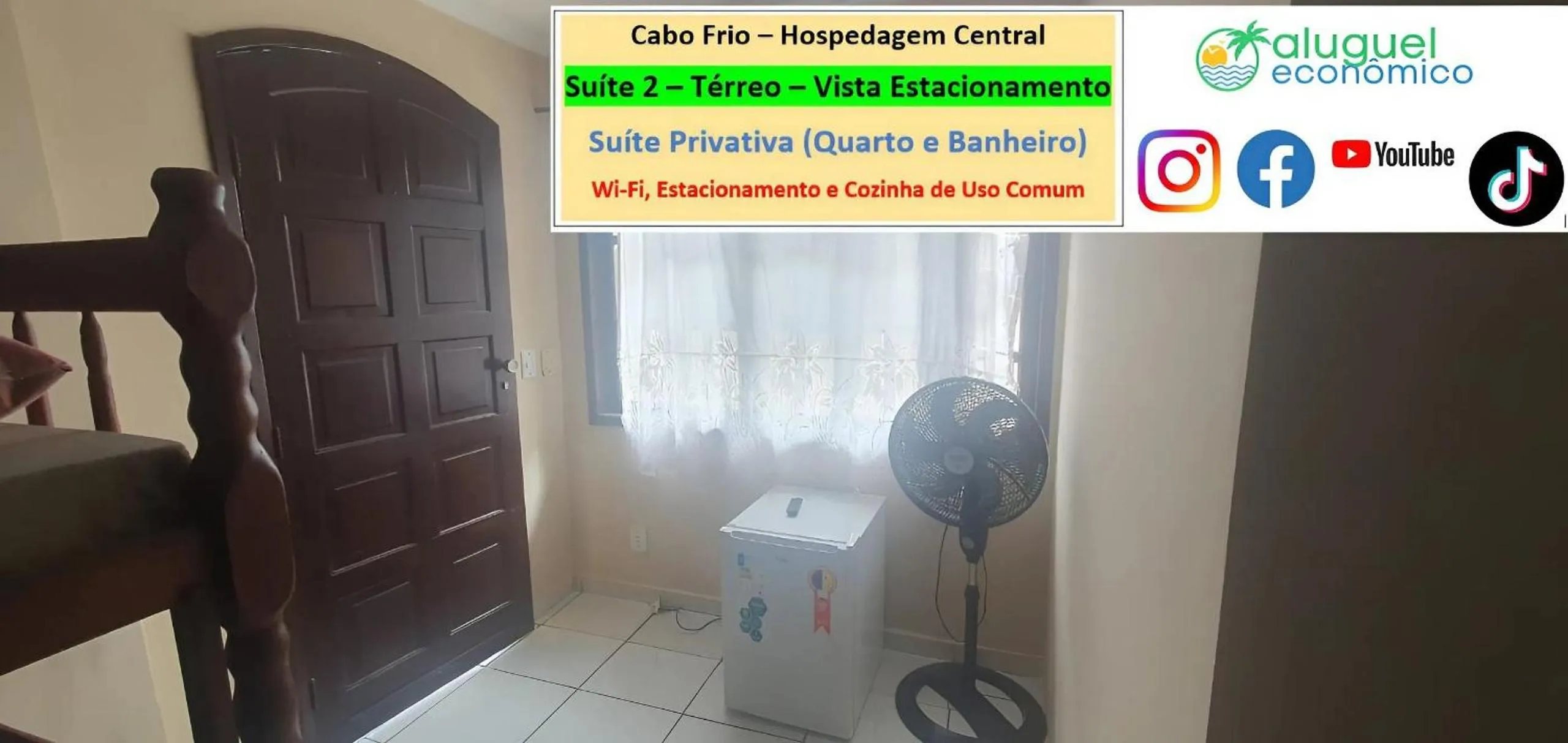 Bedroom in Cabo Frio - Hospedagem Central - Aluguel Econômico