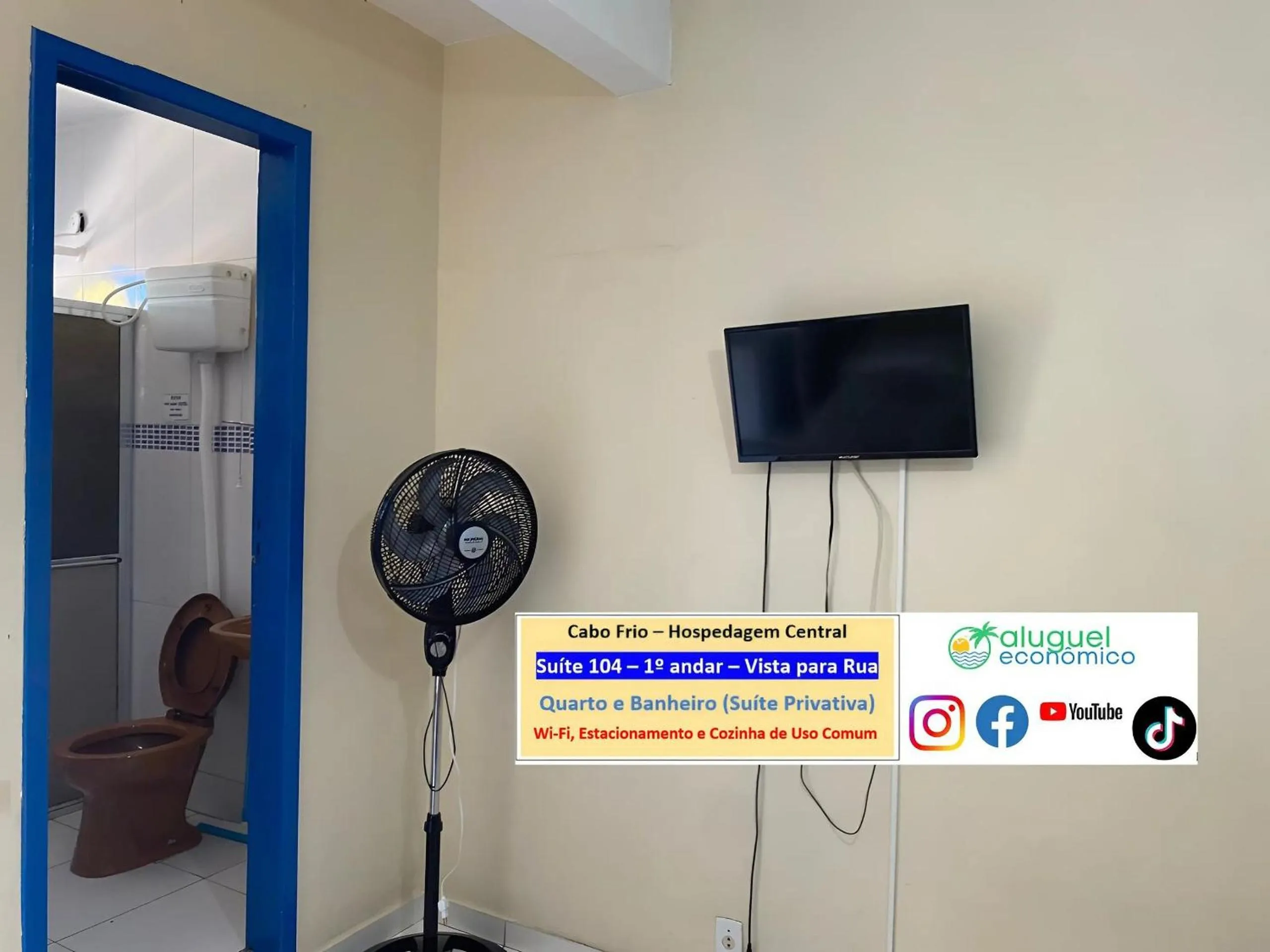 Bedroom in Cabo Frio - Hospedagem Central - Aluguel Econômico