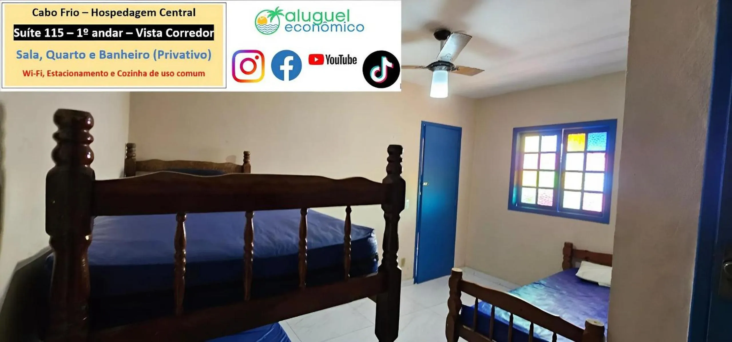 Bedroom, Bed in Cabo Frio - Hospedagem Central - Aluguel Econômico