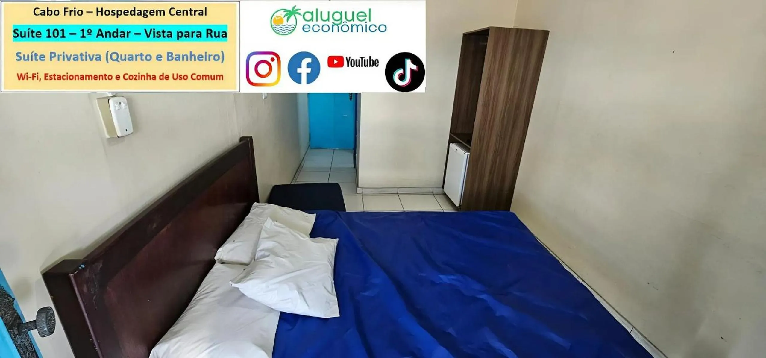 Bedroom, Bed in Cabo Frio - Hospedagem Central - Aluguel Econômico