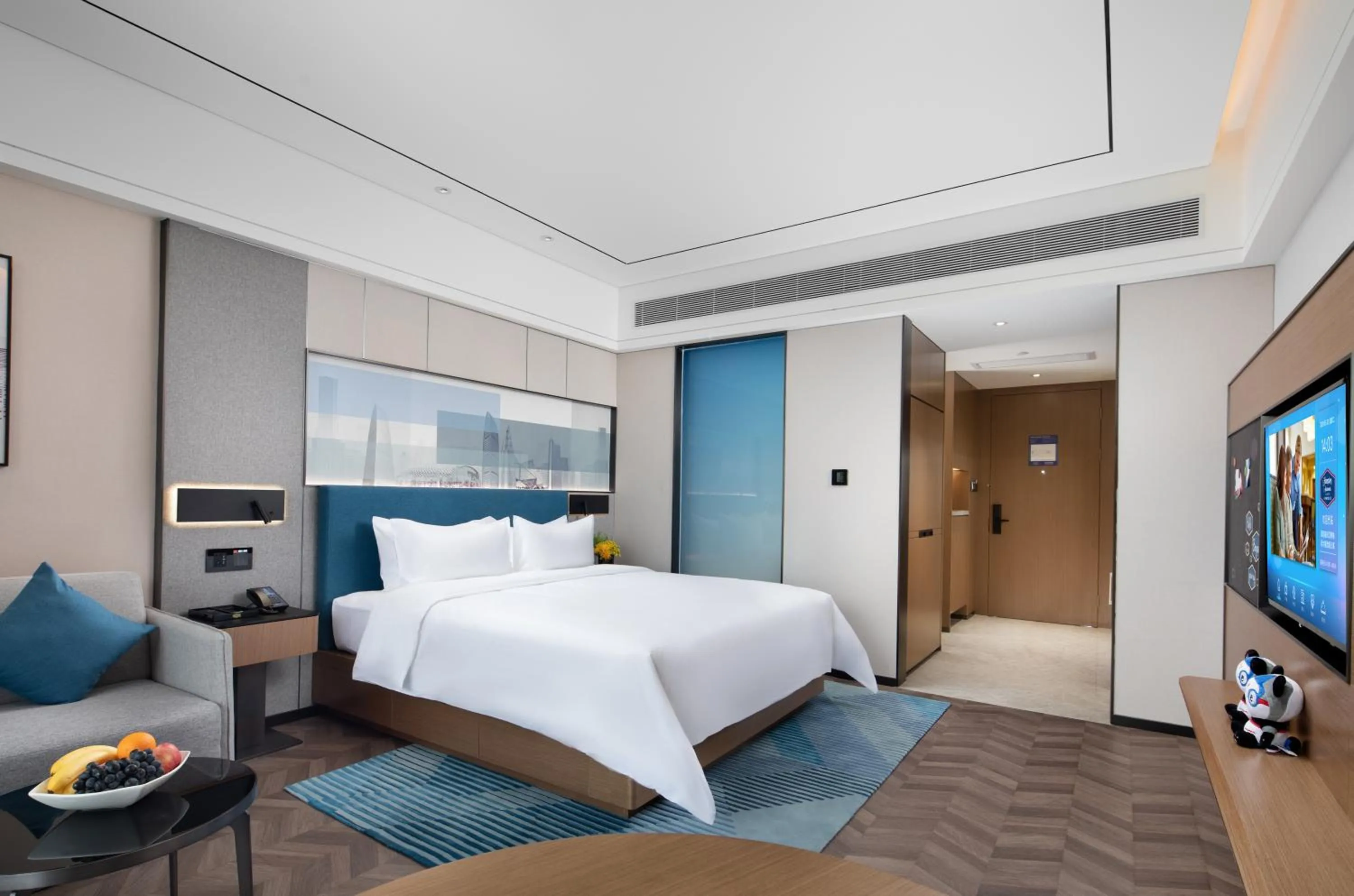 Bedroom, Bed in Hampton By Hilton Shenzhen Futian Mangrove Park Apartments