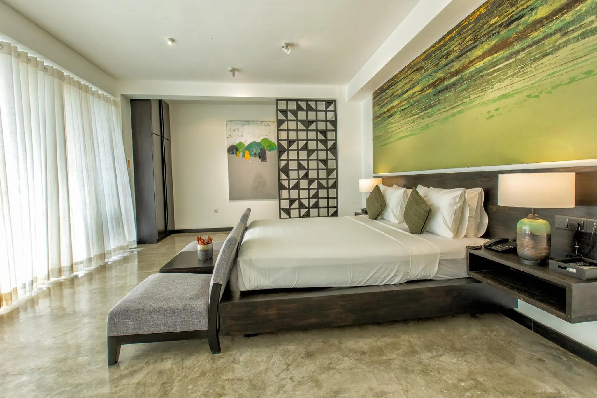 Living room, Bed in Splendour Residence