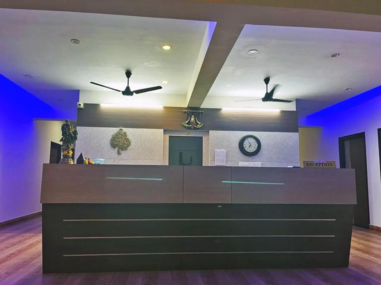 Lobby or reception in Hotel Radha