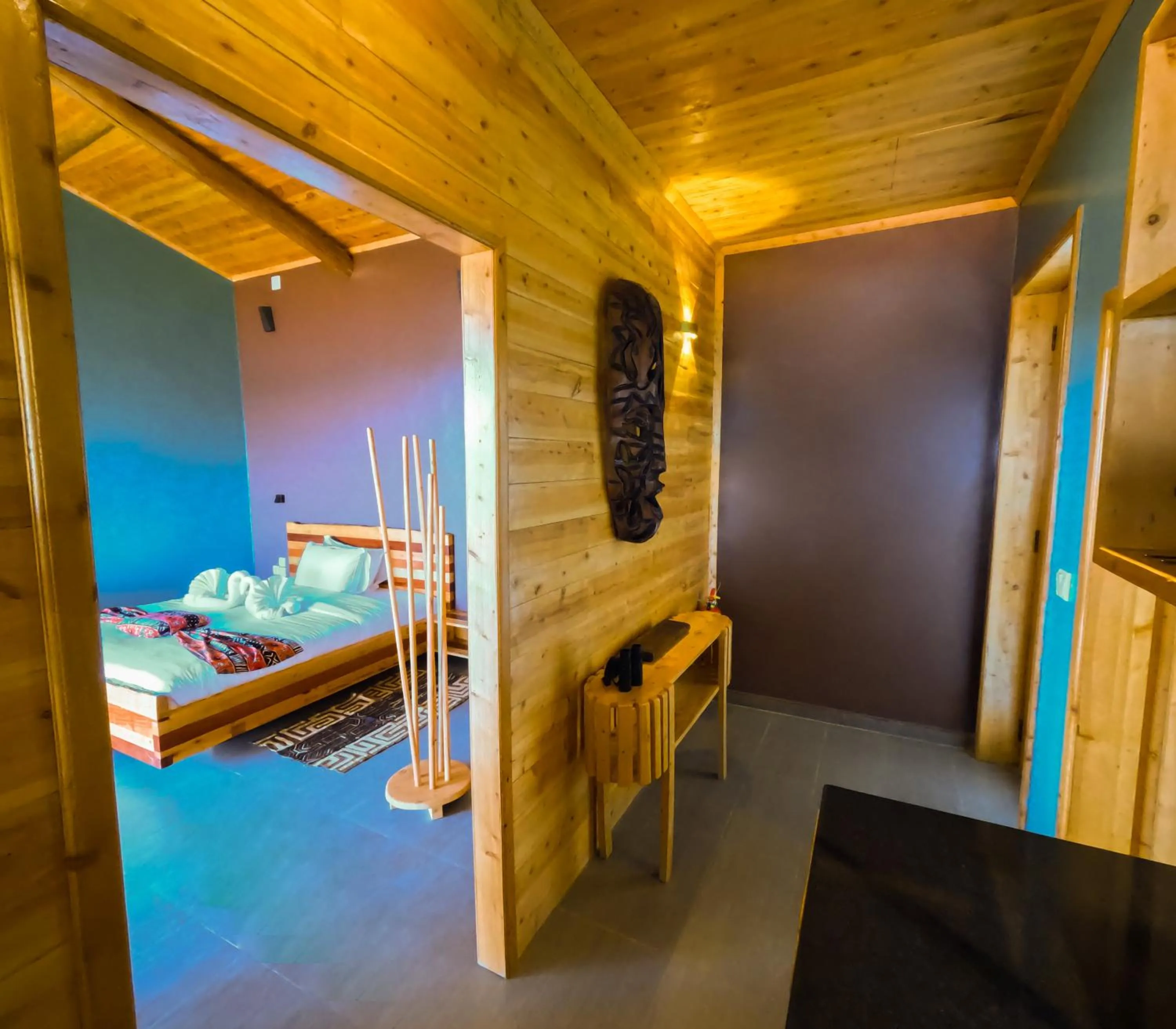 Photo of the whole room, Bed in Umutuzo Lodge Kivu Lake