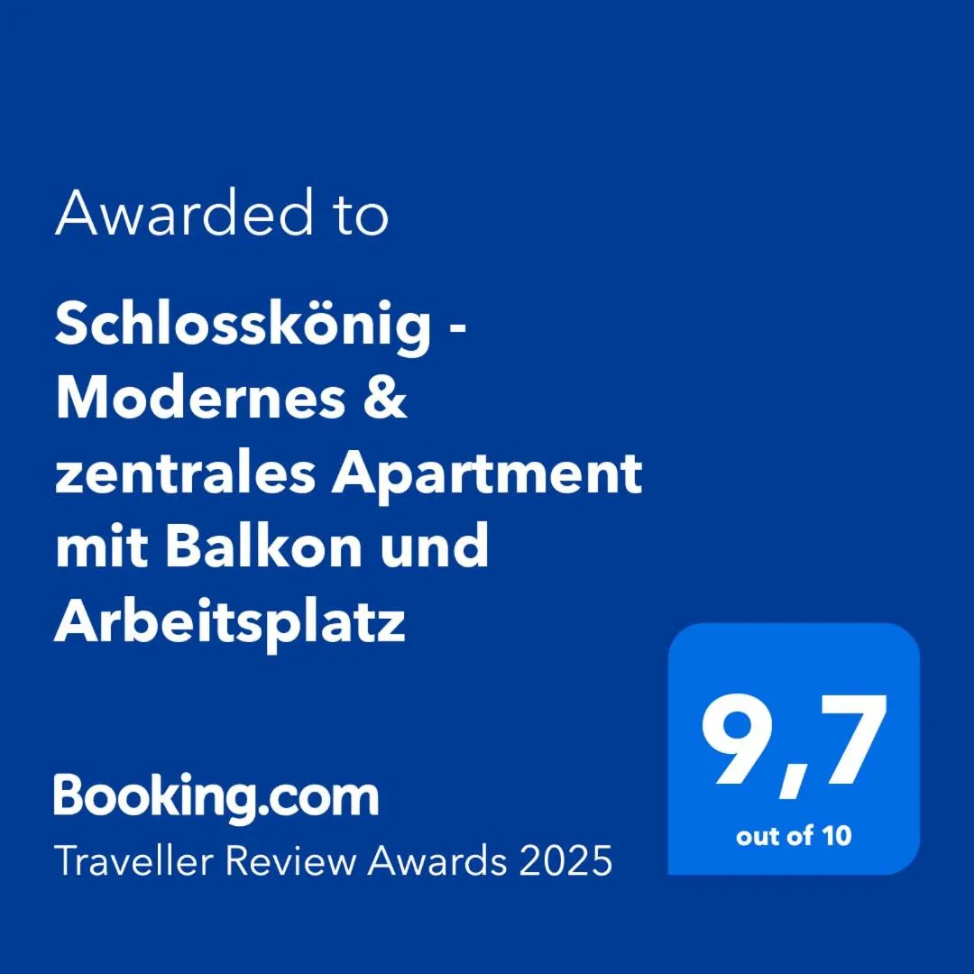 Property logo or sign in Schlosskönig - Modernes & zentrales Apartment mit Balkon und Arbeitsplatz