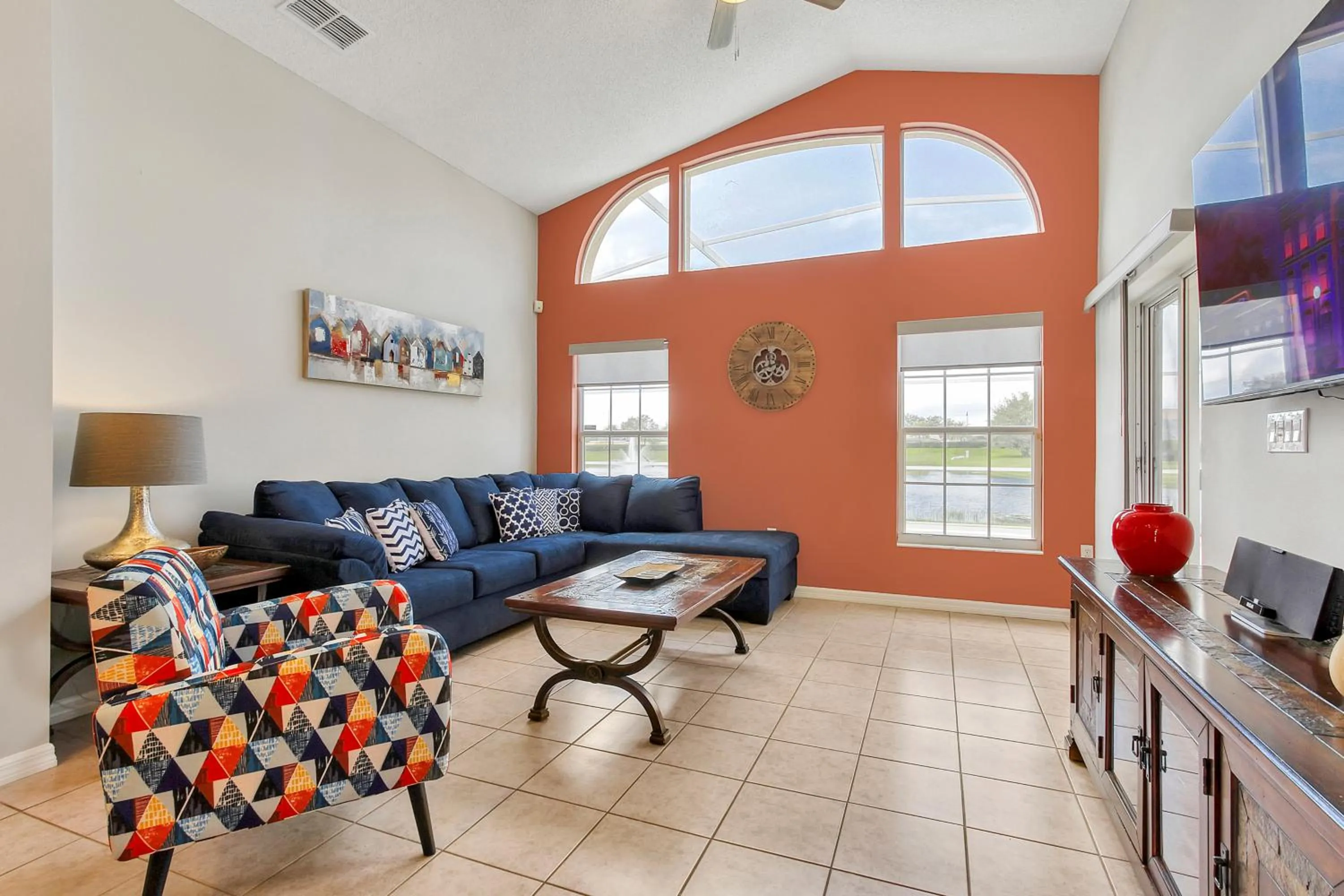 TV and multimedia in Star Lake Oasis - 4 bed family pool home