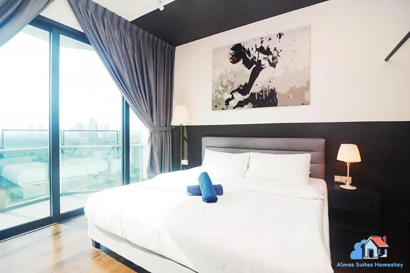 Bedroom, Bed in Almas Suites @ Puteri Harbour