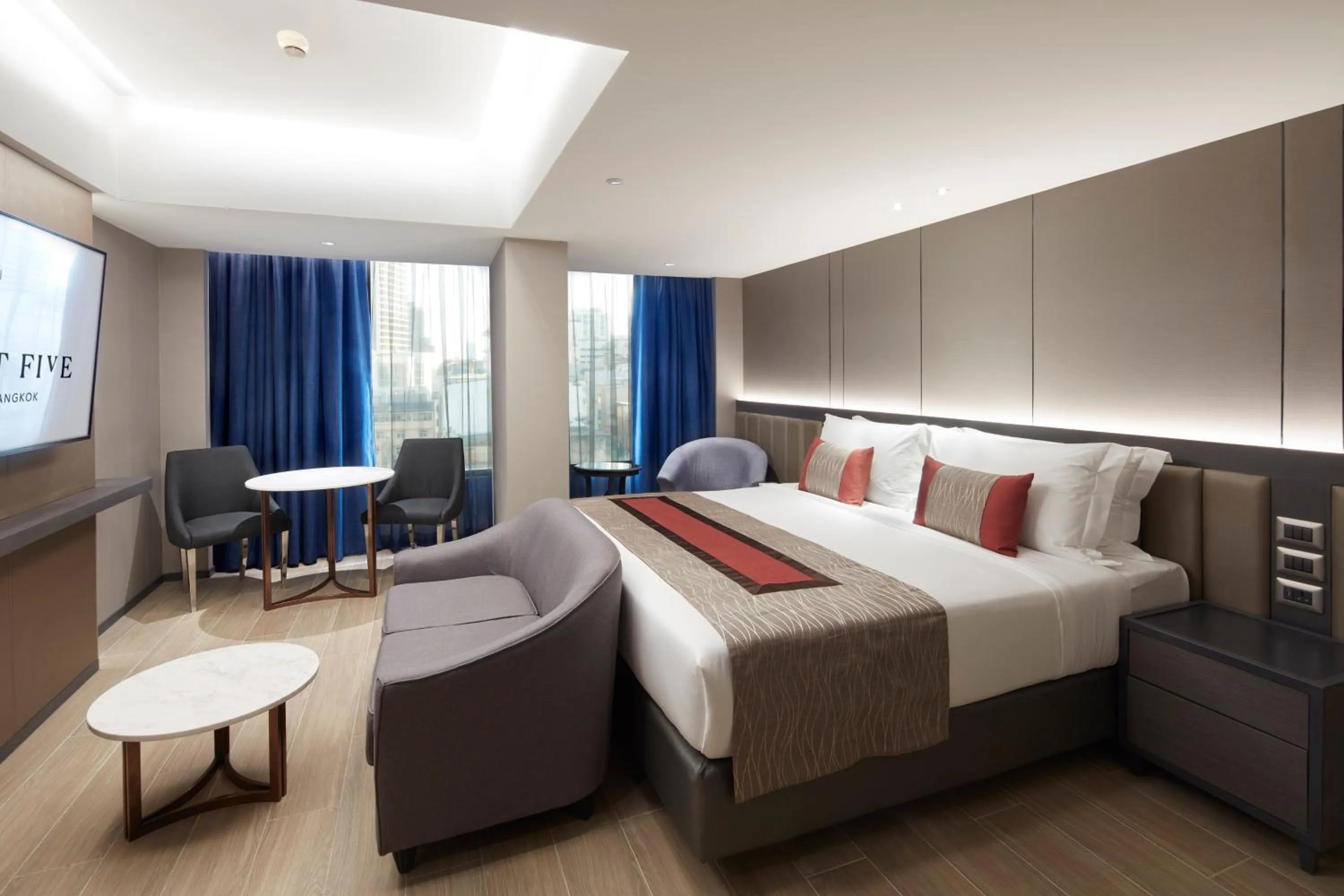 Bed in Grace At Five by Grace Hotel Bangkok