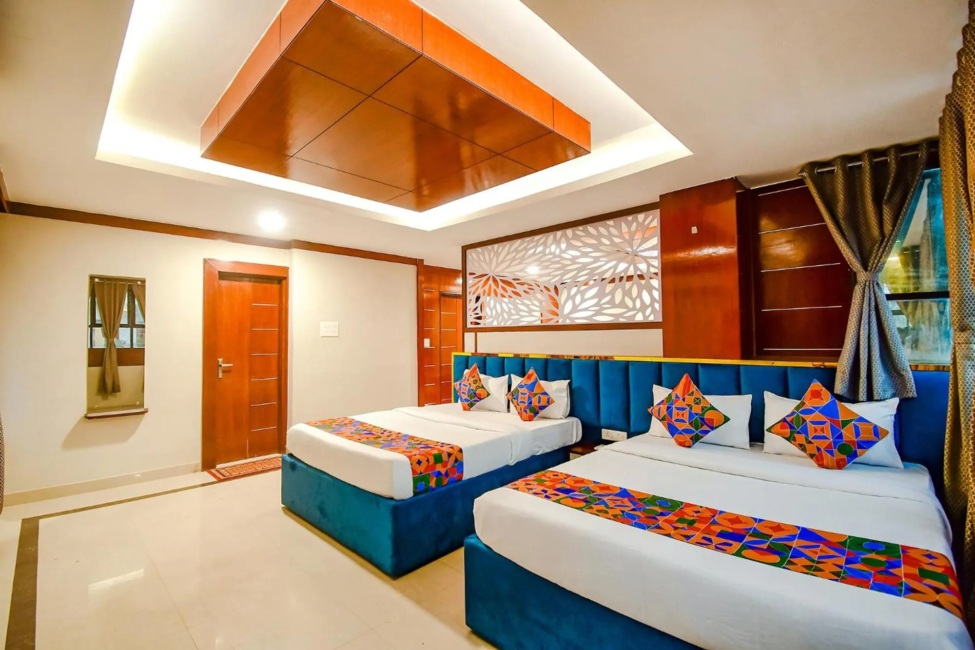 Photo of the whole room, Bed in FabHotel Greenland Grand - Nr Kalinga Stadium