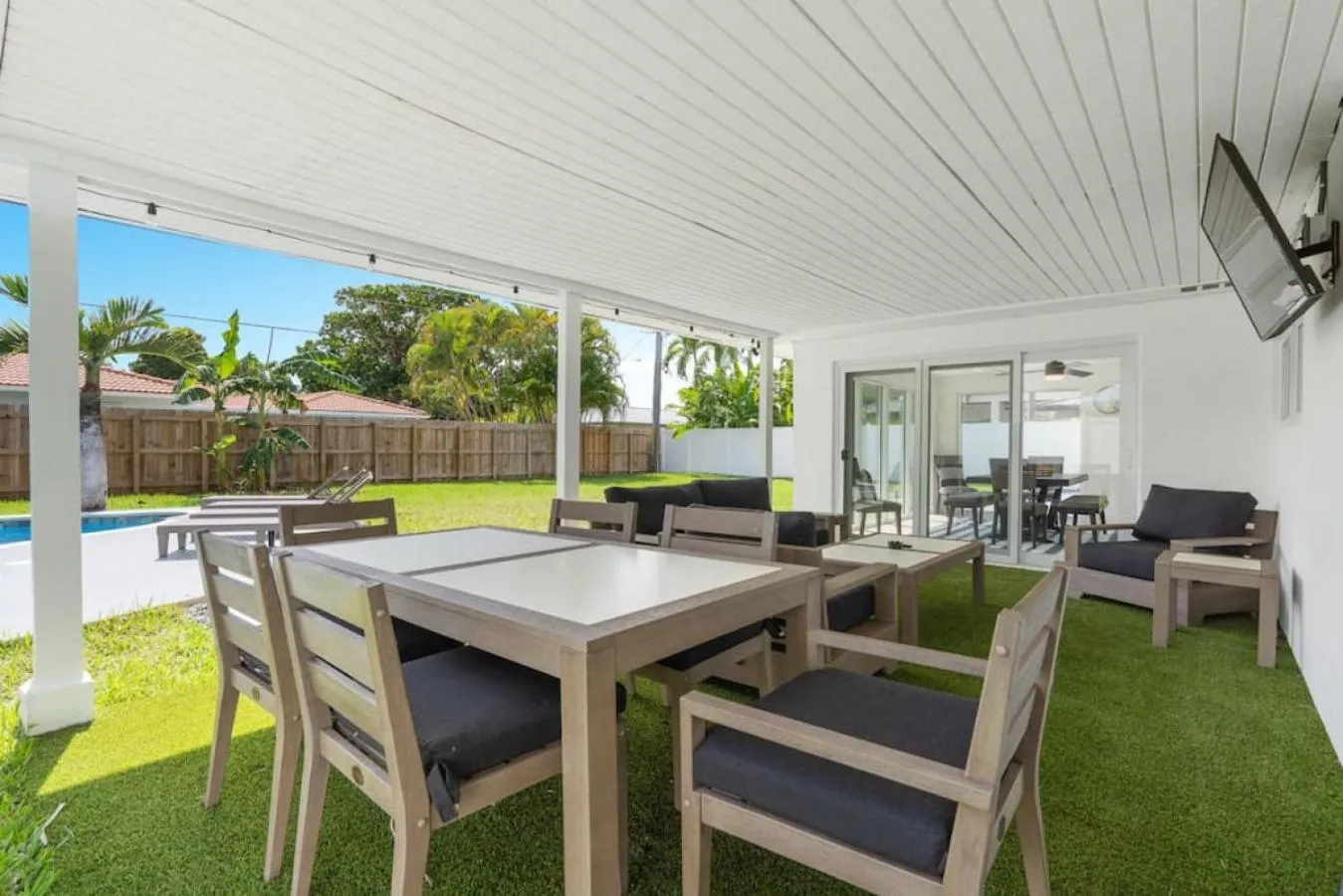 Patio in Delilas Chic 3 Bedroom 2 bath Abode with Heated Pool