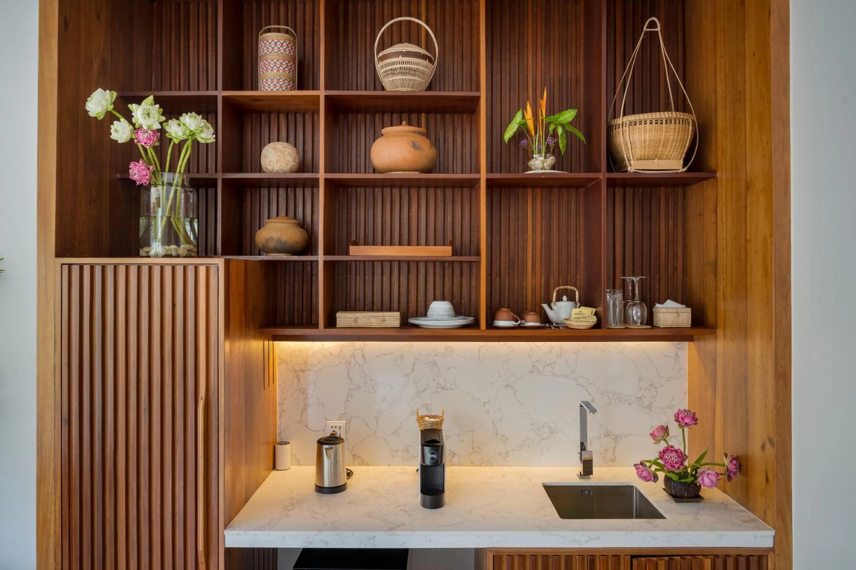 Kitchen or kitchenette in WAKA VILLA Private Pool Resort & Spa - Adults Only