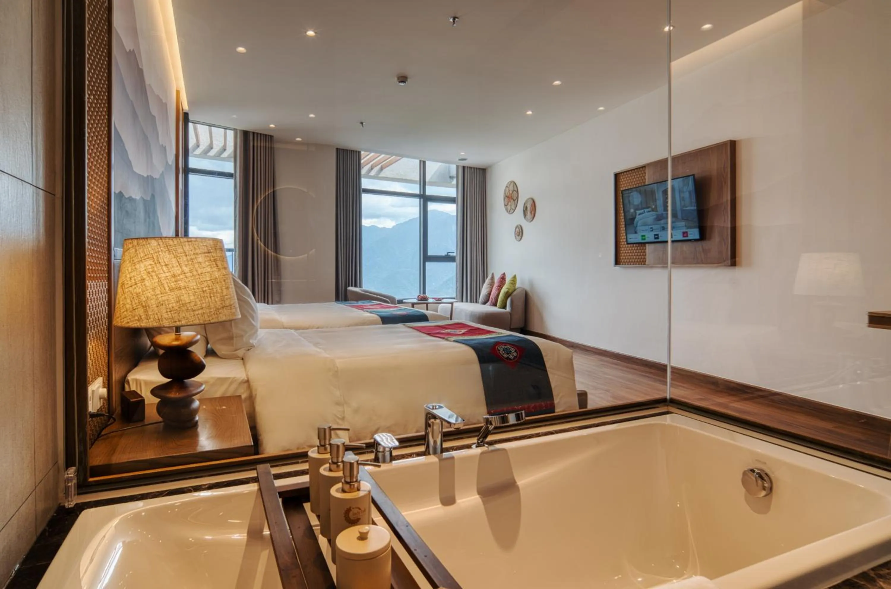 Shower, Bed in Lady Hill Sapa Resort