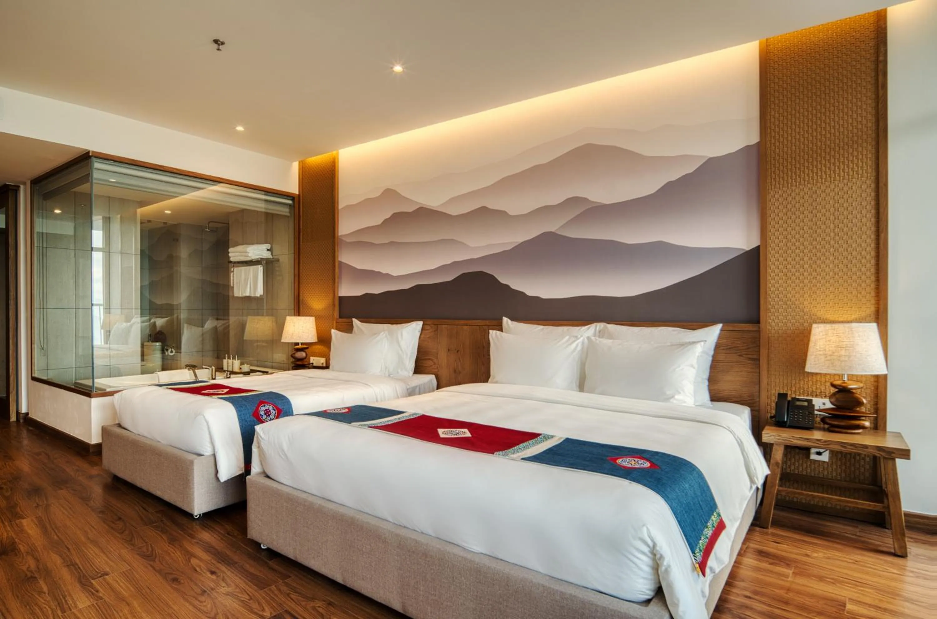 Bed in Lady Hill Sapa Resort