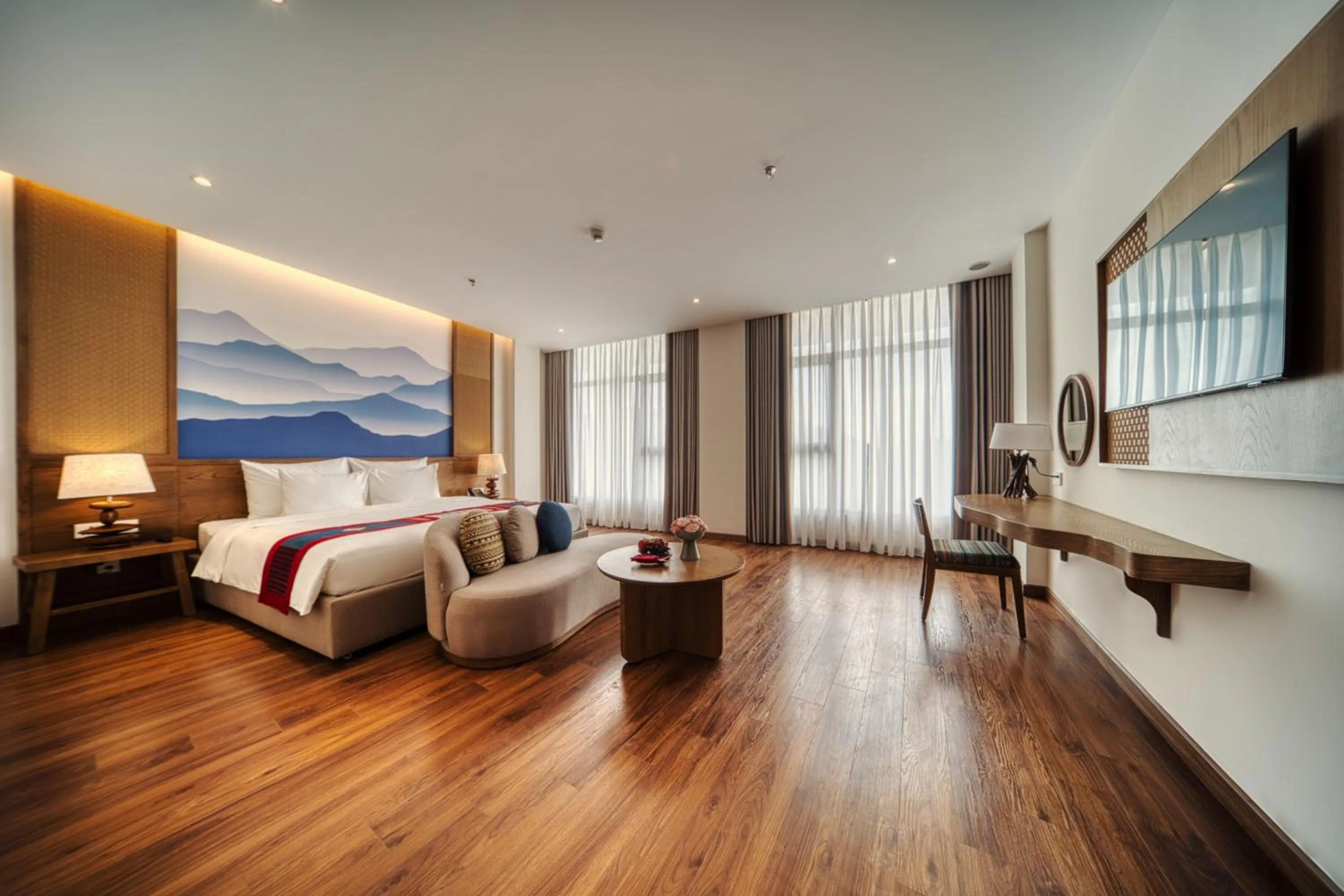 Bed in Lady Hill Sapa Resort