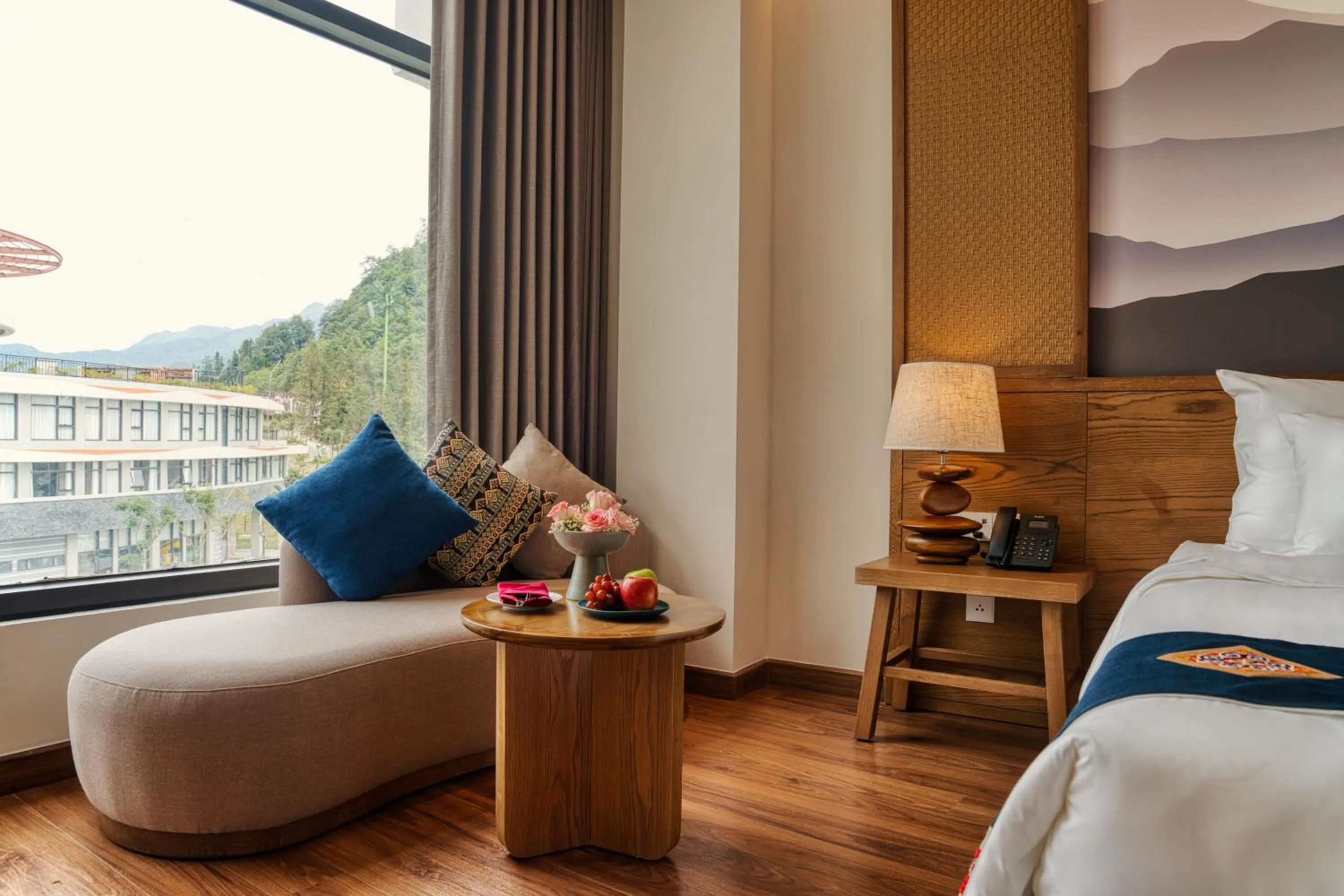 View (from property/room), Bed in Lady Hill Sapa Resort