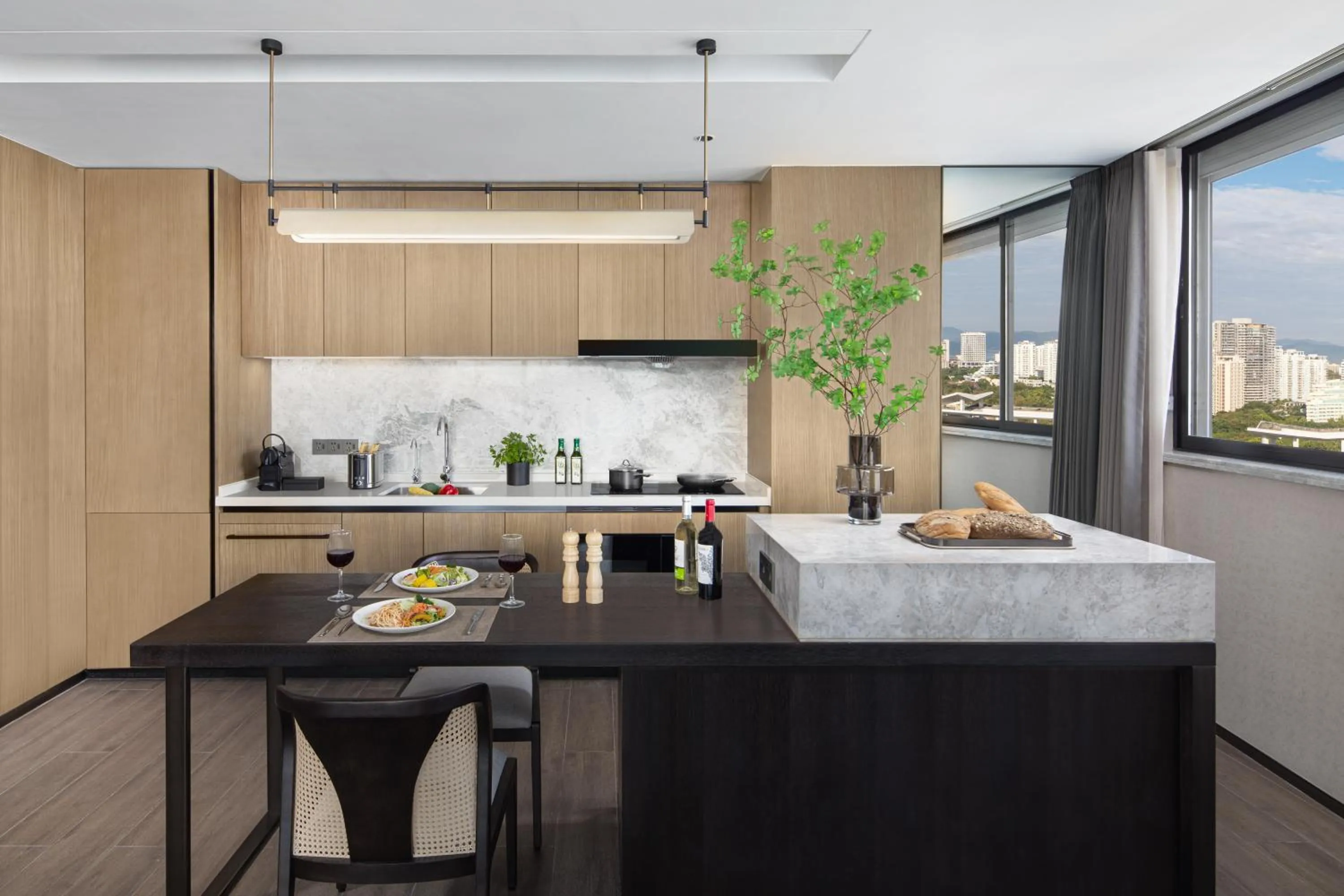 Kitchen or kitchenette in Ascott Dadonghai Bay Sanya