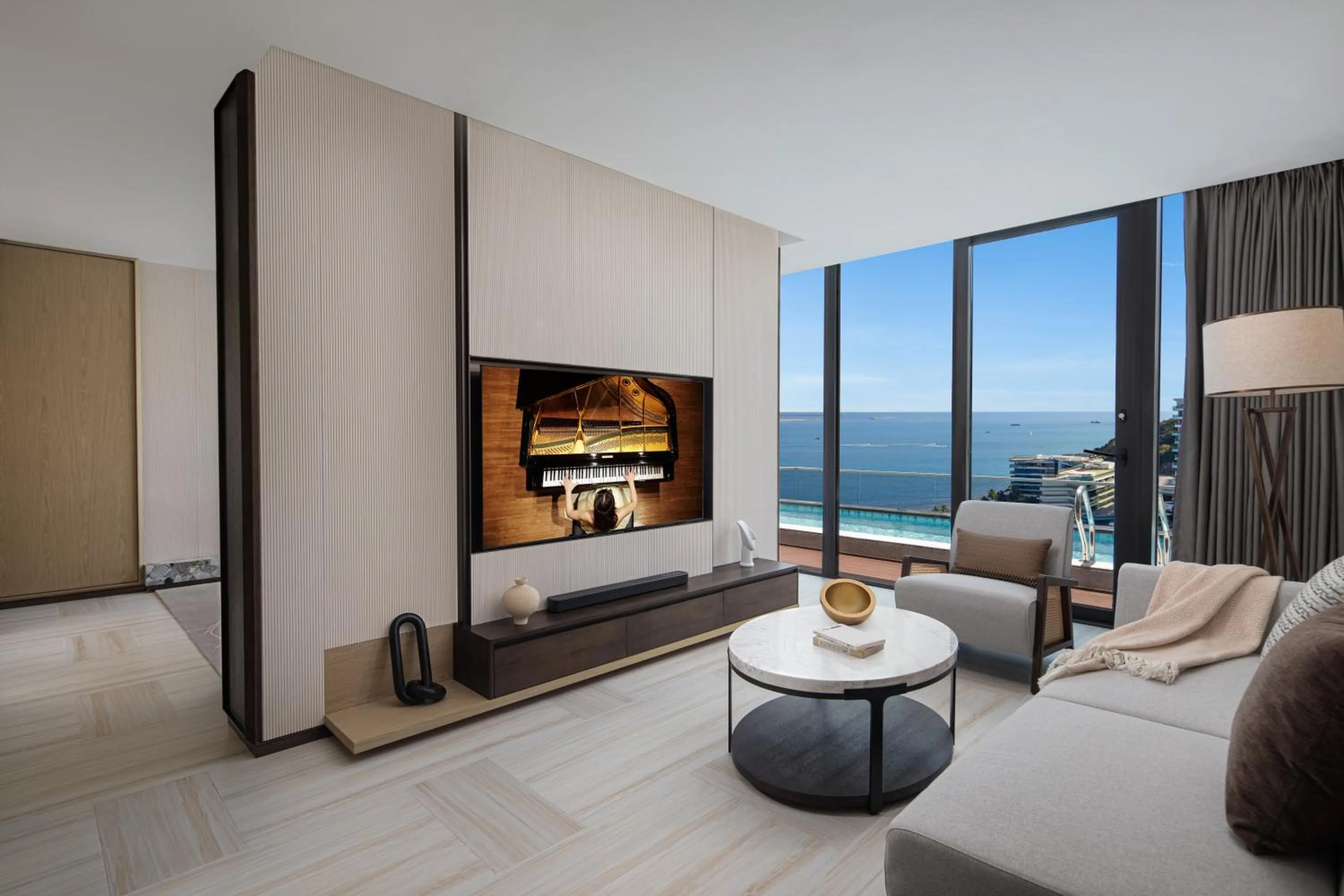 Living room in Ascott Dadonghai Bay Sanya