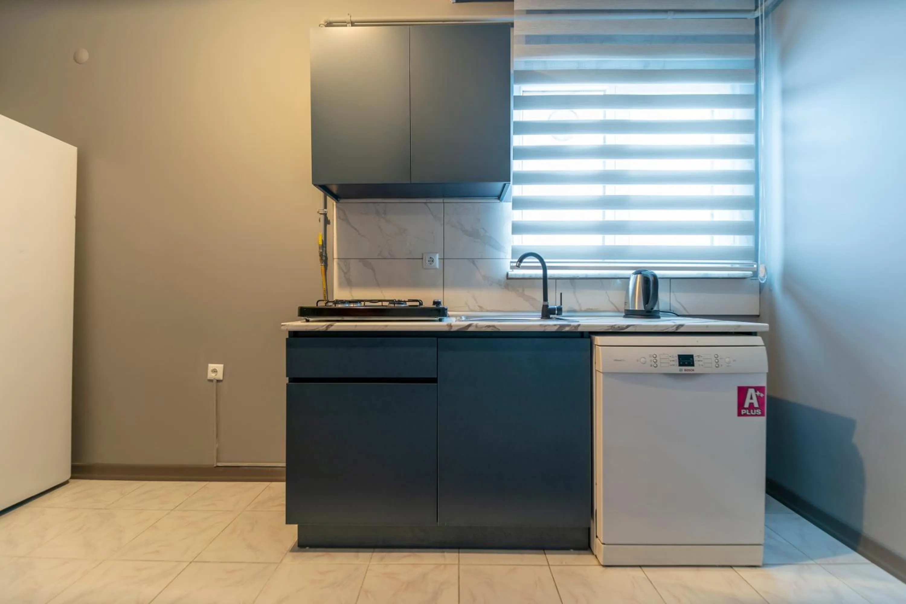 Kitchen or kitchenette in Hexa Suites Hotel