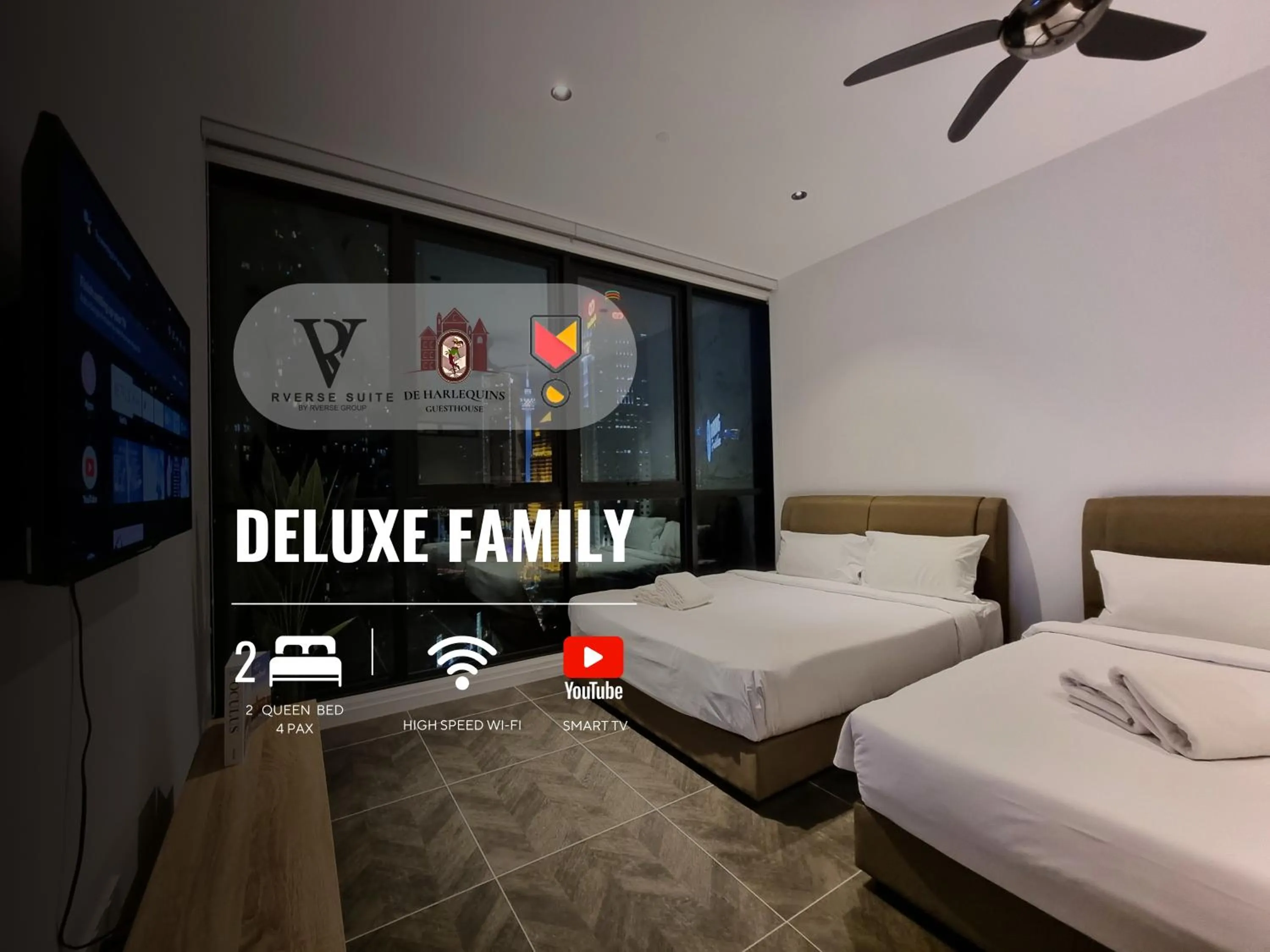 Bed in Scarletz Suites KLCC by De Harlequins Guesthouse